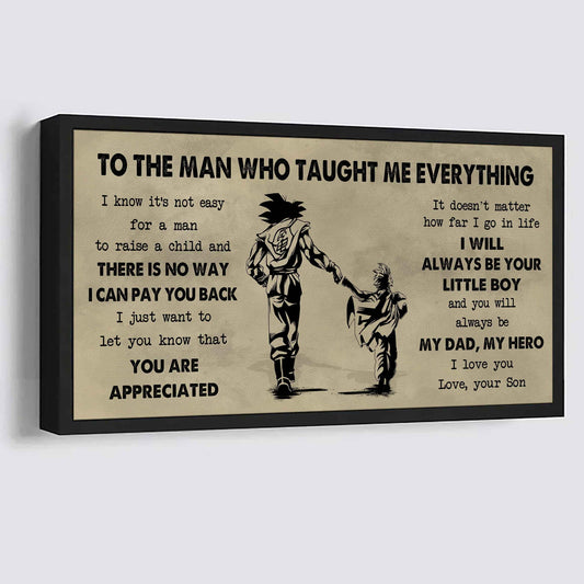 DRB To The Man Who Taught Me Everything - You Will Always Be My Hero Poster Canvas Gift For Father - Photo Upload