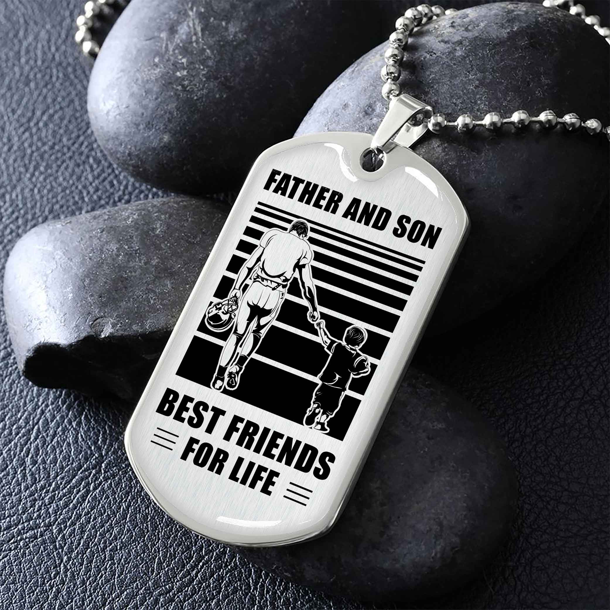 VGT_TR Military Chain Silver Plated 18K Gold Plated Father And Son Best Friend For Life Gift For Your Son