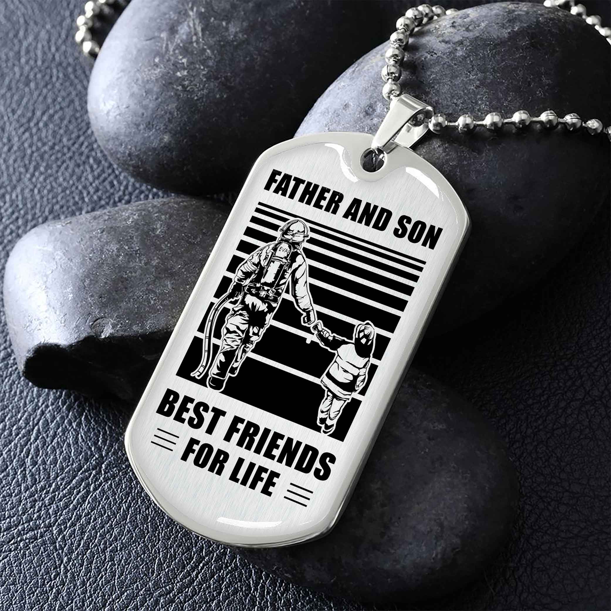 VGT_TR Military Chain Silver Plated 18K Gold Plated Father And Son Best Friend For Life Gift For Your Son