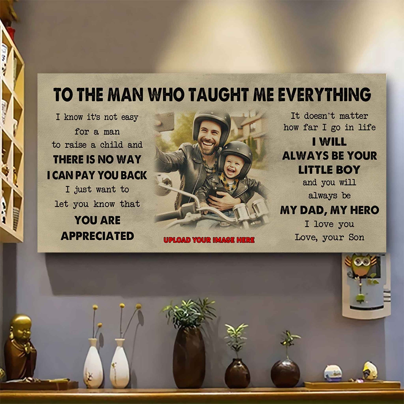 DRB Poster Horizontal Canvas To My DRB Dad I Know It's Not Easy To Raise A Child I Will Always Be Your Little Boy Gift From Son To Dad