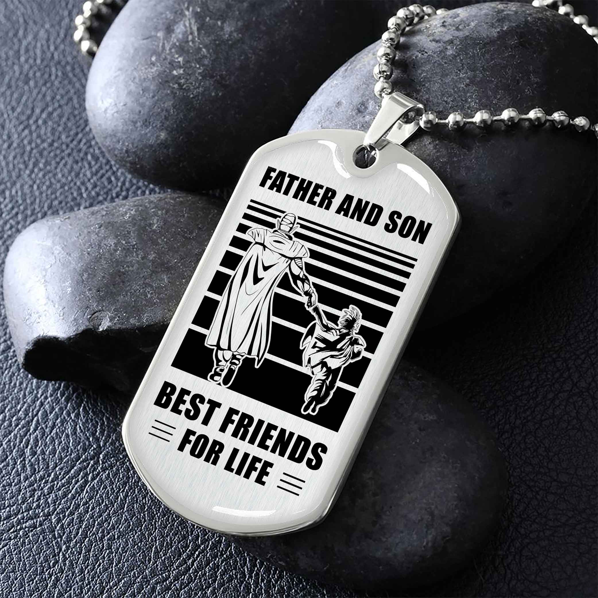 VGT_TR Military Chain Silver Plated 18K Gold Plated Father And Son Best Friend For Life Gift For Your Son