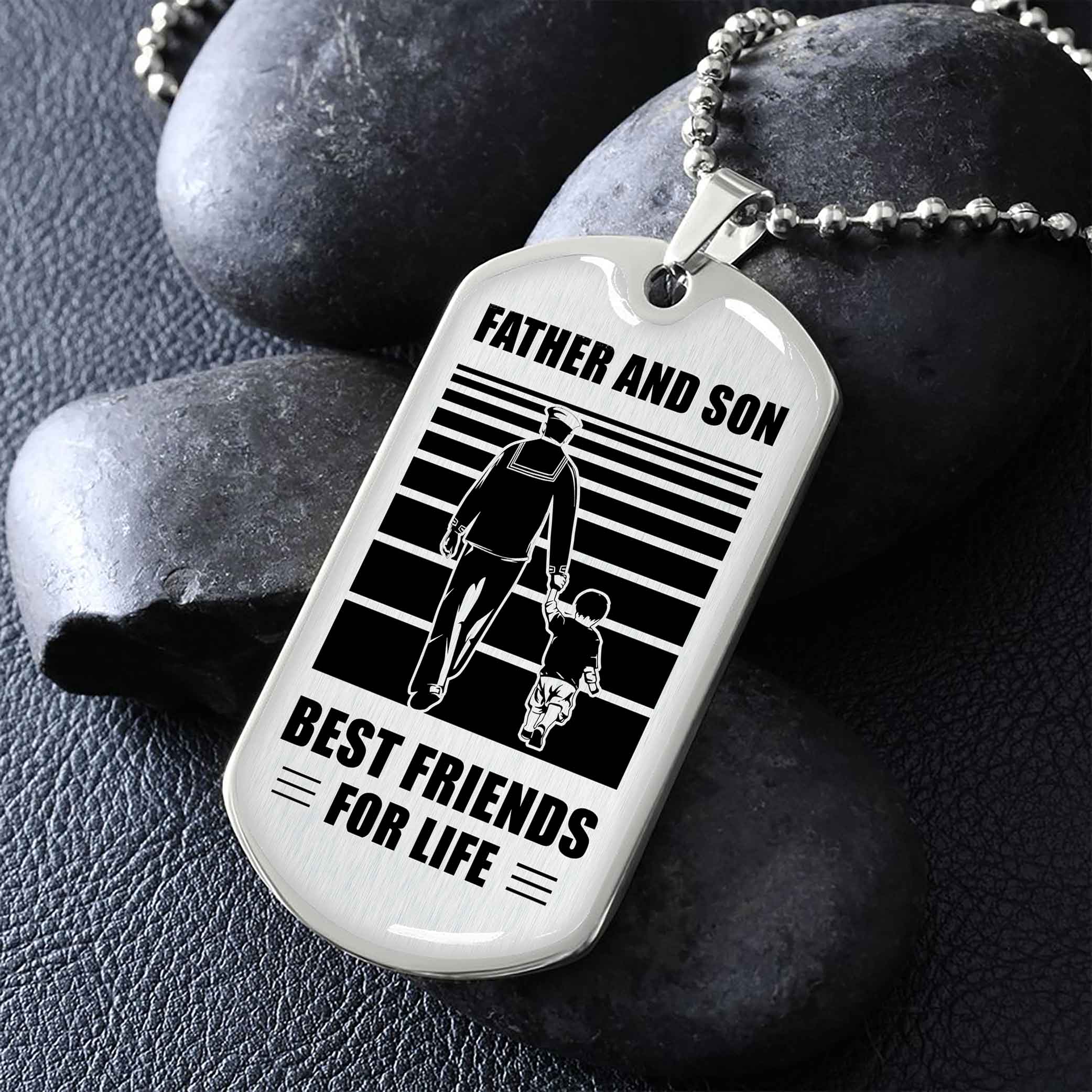 VGT_TR Military Chain Silver Plated 18K Gold Plated Father And Son Best Friend For Life Gift For Your Son
