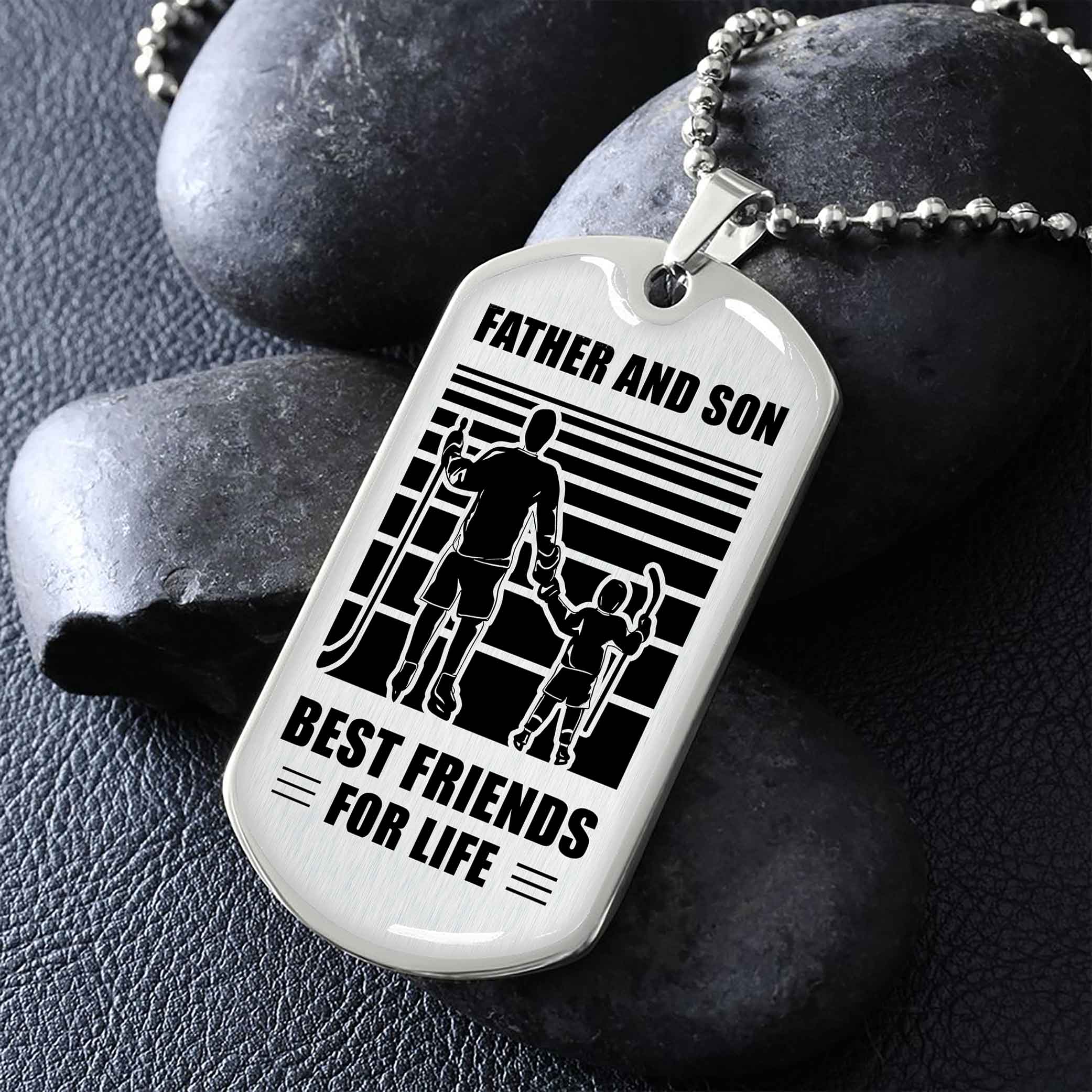 VGT_TR Military Chain Silver Plated 18K Gold Plated Father And Son Best Friend For Life Gift For Your Son