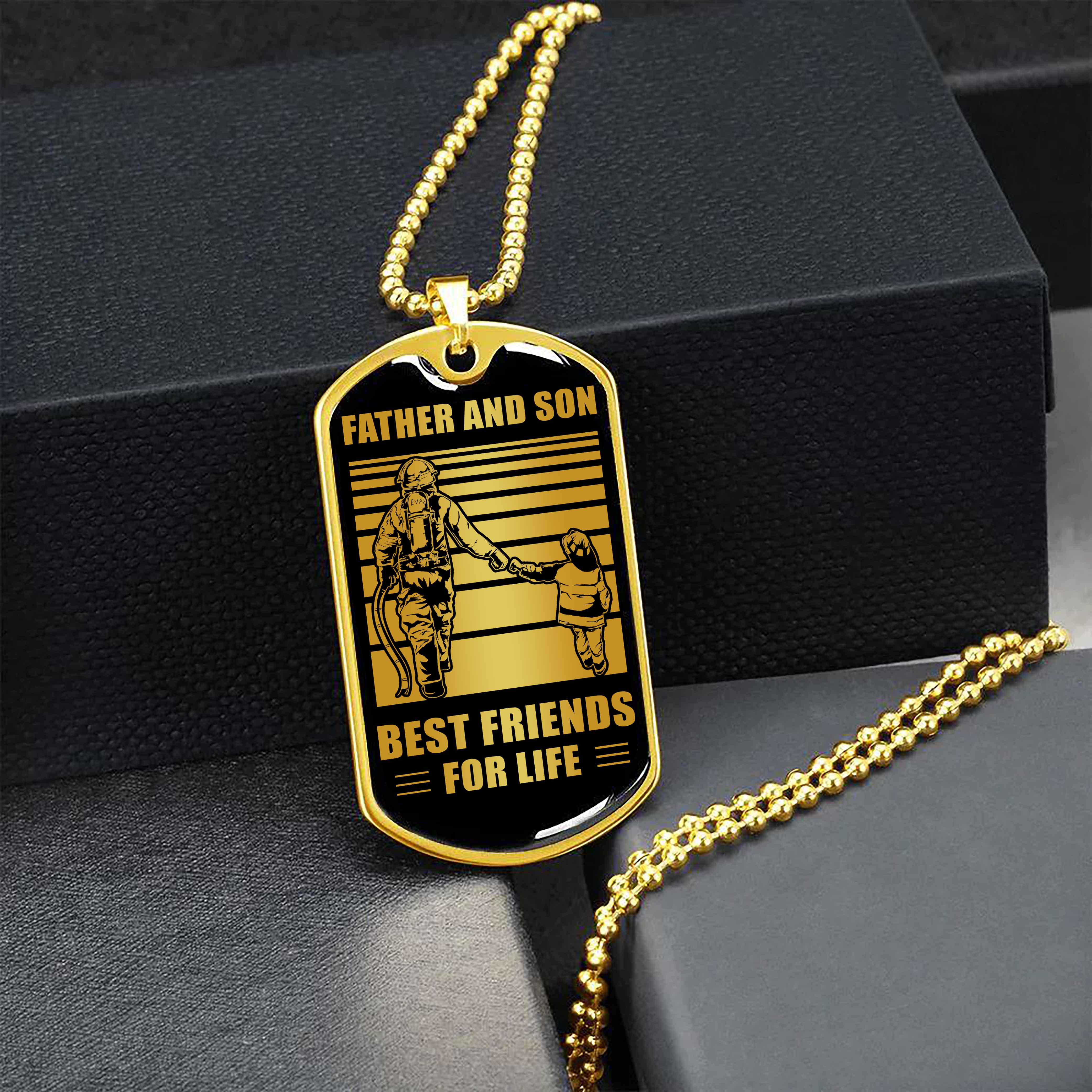 Soldier Military Chain Silver Plated 18K Gold Plated Father And Son Best Friend For Life Gift For Your Son