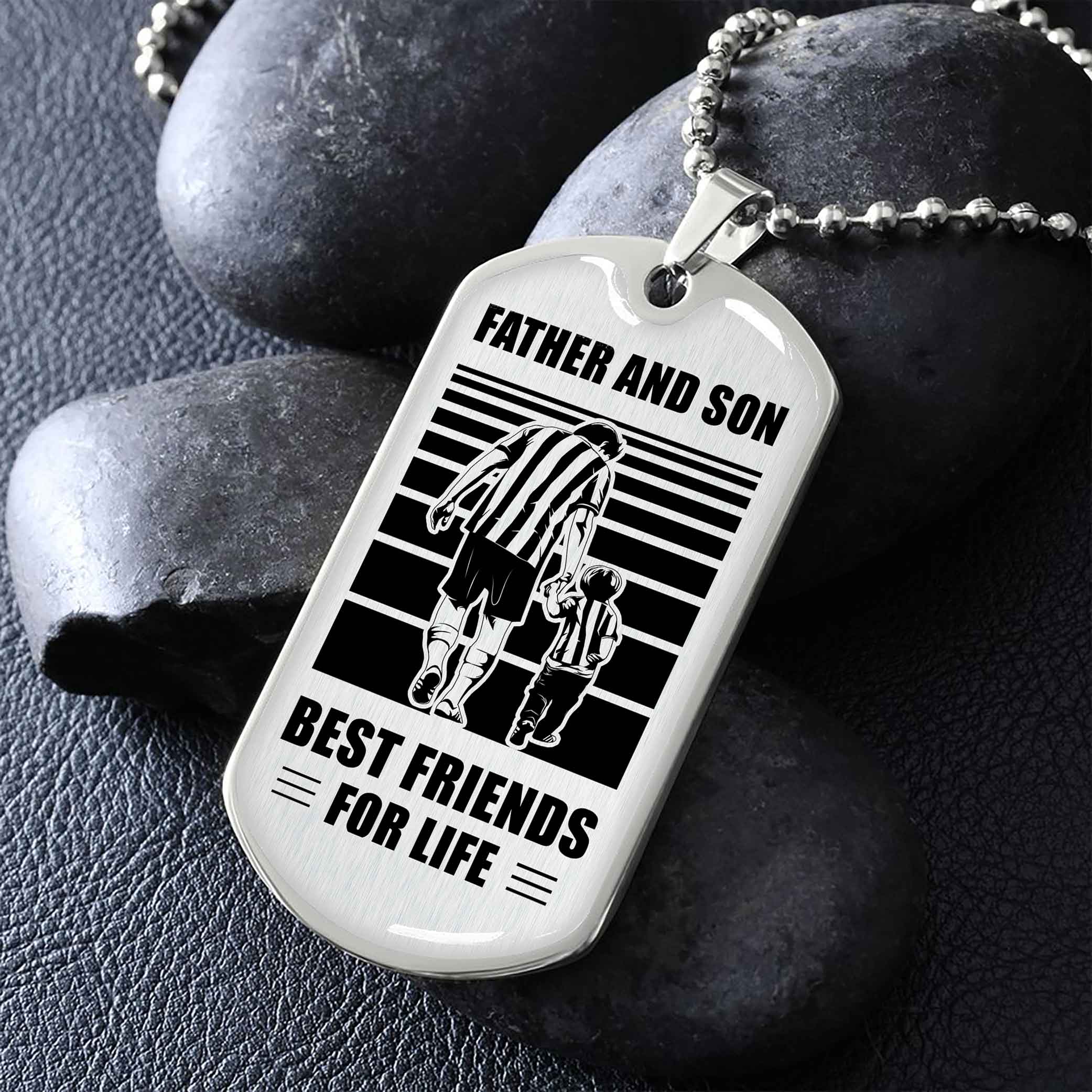 VGT_TR Military Chain Silver Plated 18K Gold Plated Father And Son Best Friend For Life Gift For Your Son