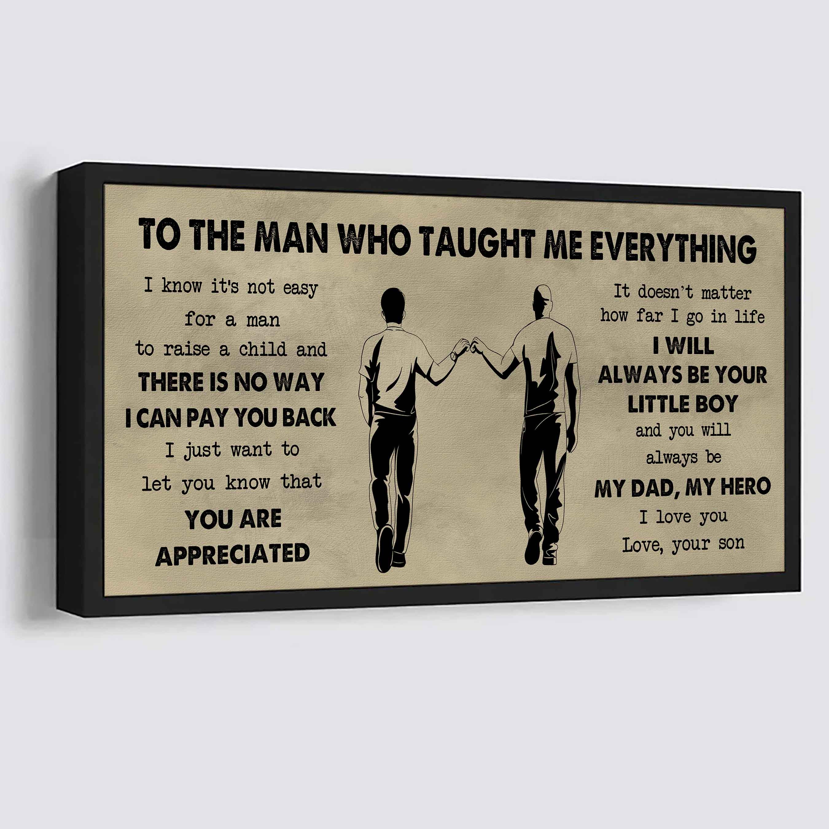 DRB Poster Horizontal Canvas To My DRB Dad I Know It's Not Easy To Raise A Child I Will Always Be Your Little Boy Gift From Son To Dad