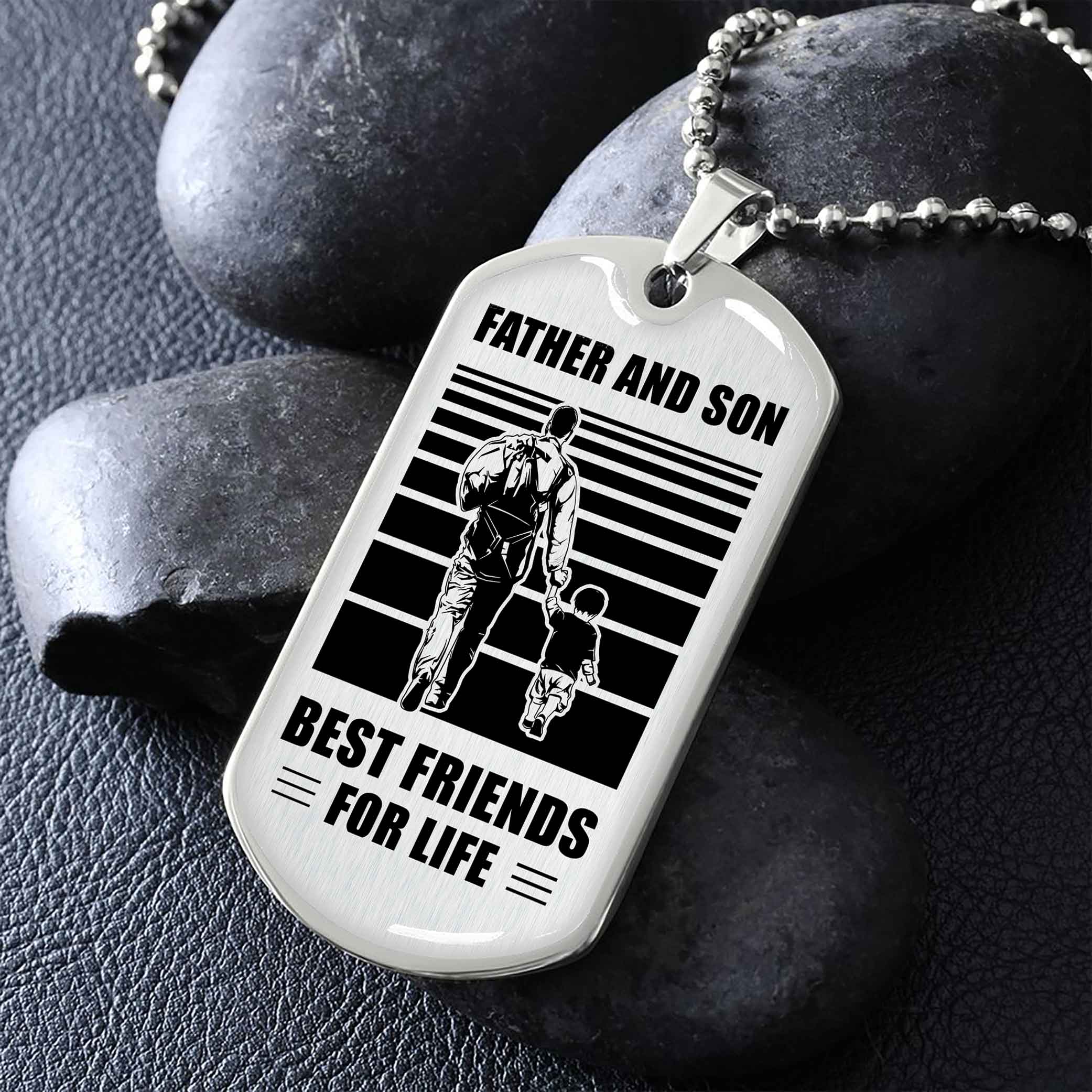 VGT_TR Military Chain Silver Plated 18K Gold Plated Father And Son Best Friend For Life Gift For Your Son