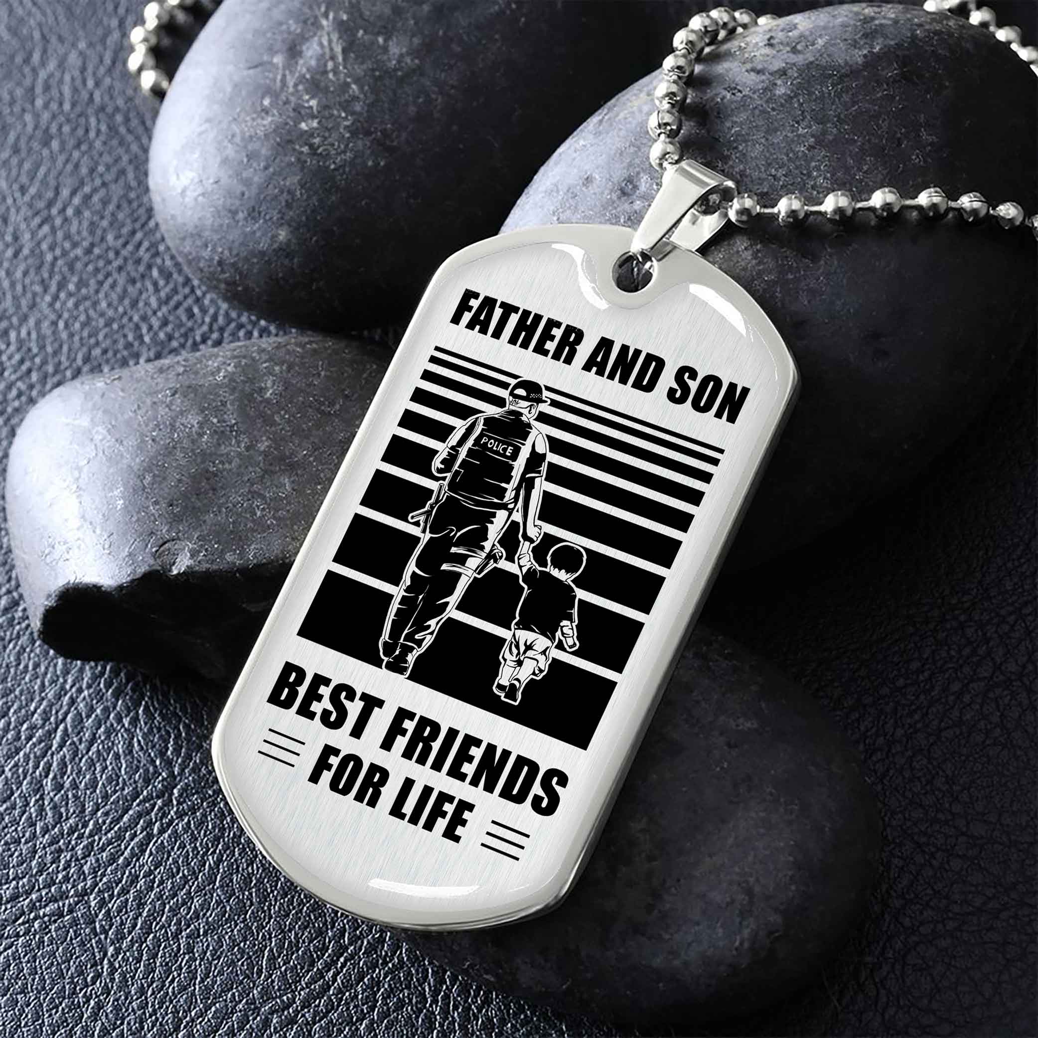 VGT_TR Military Chain Silver Plated 18K Gold Plated Father And Son Best Friend For Life Gift For Your Son