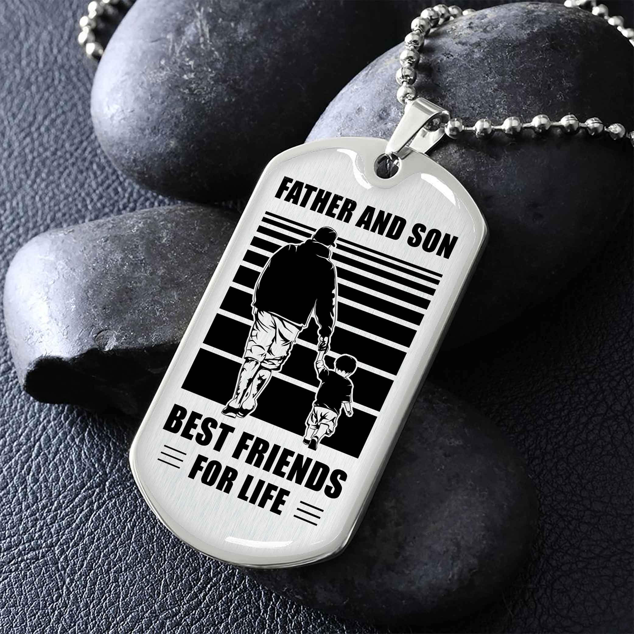 VGT_TR Military Chain Silver Plated 18K Gold Plated Father And Son Best Friend For Life Gift For Your Son