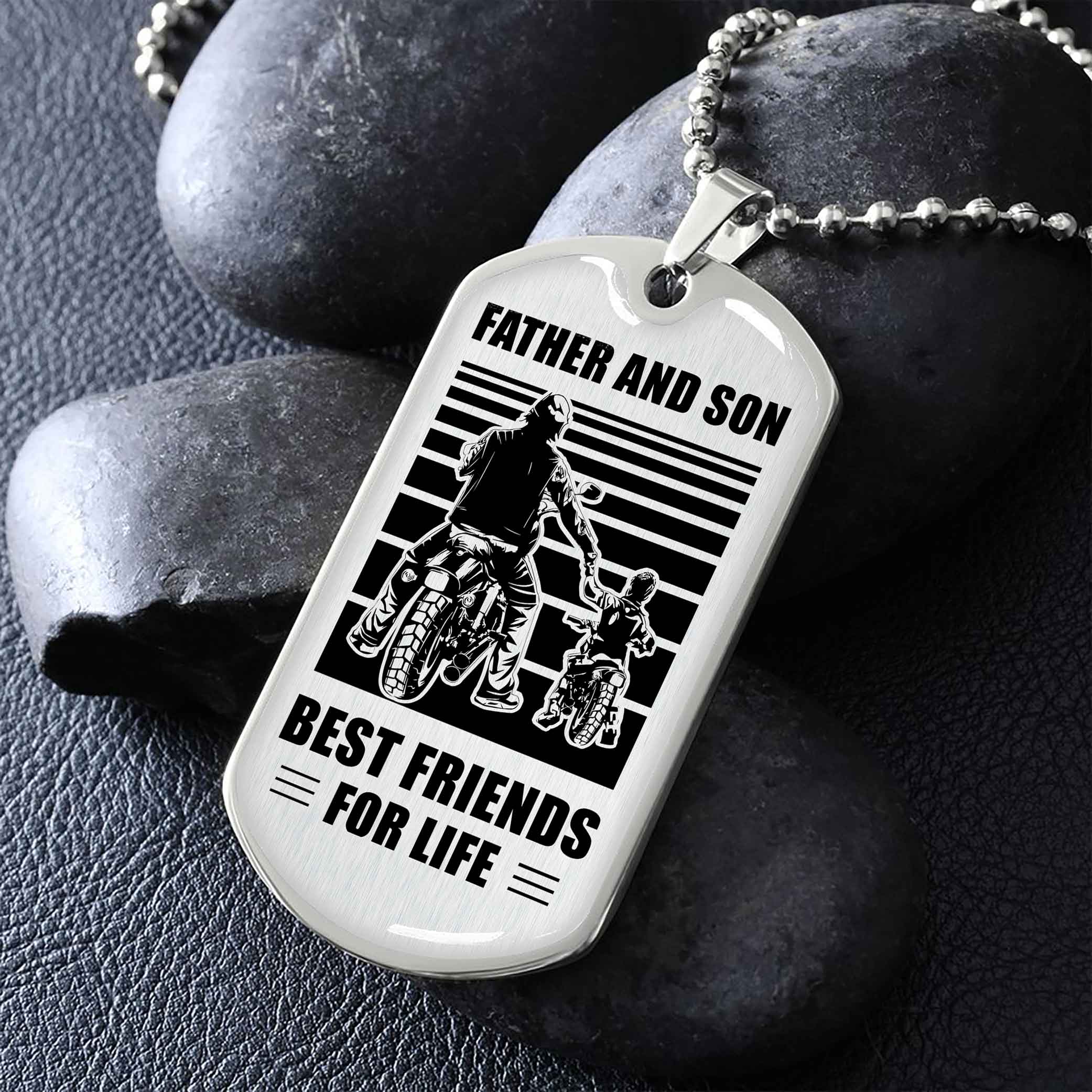 VGT_TR Military Chain Silver Plated 18K Gold Plated Father And Son Best Friend For Life Gift For Your Son