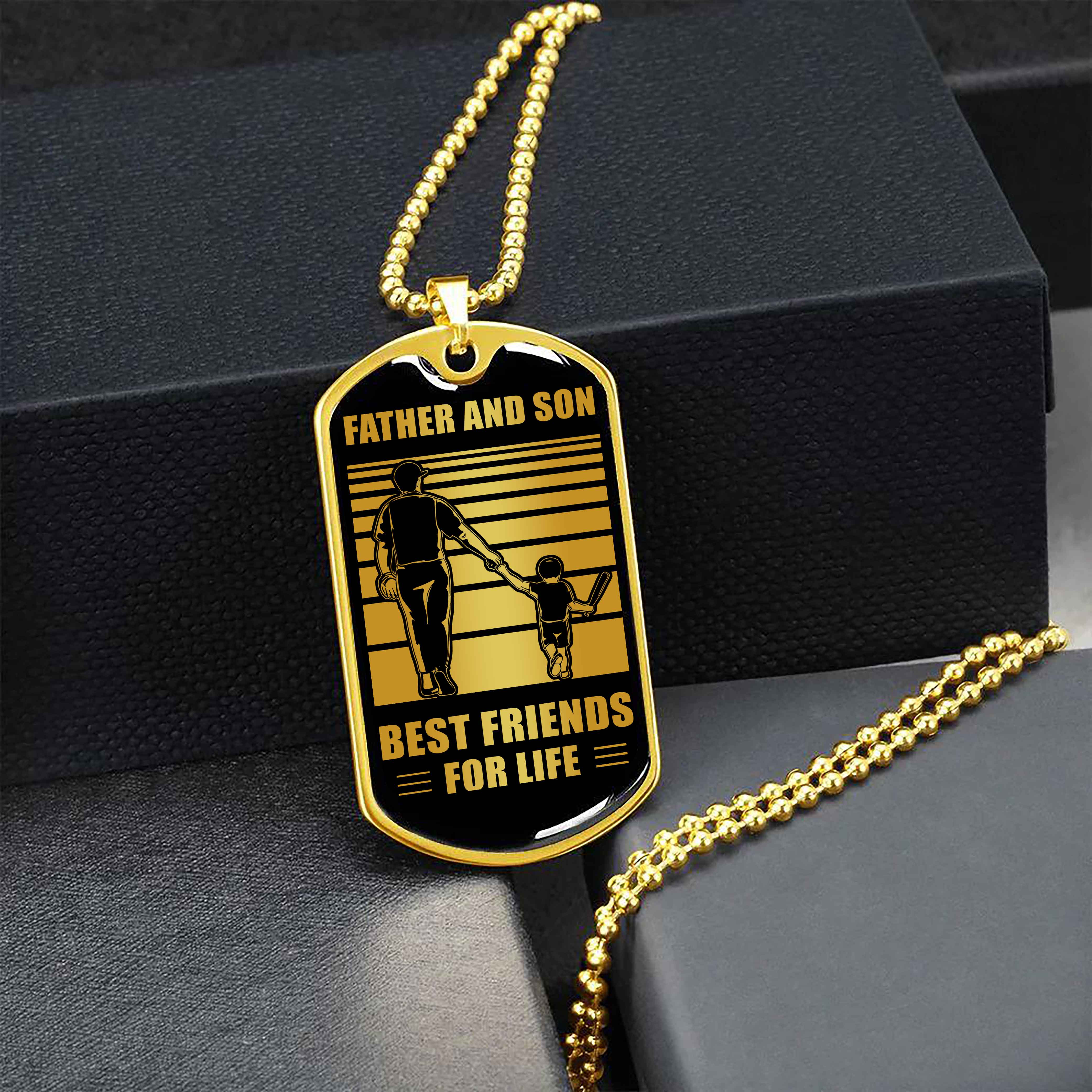 VGT_TR Military Chain Silver Plated 18K Gold Plated Father And Son Best Friend For Life Gift For Your Son