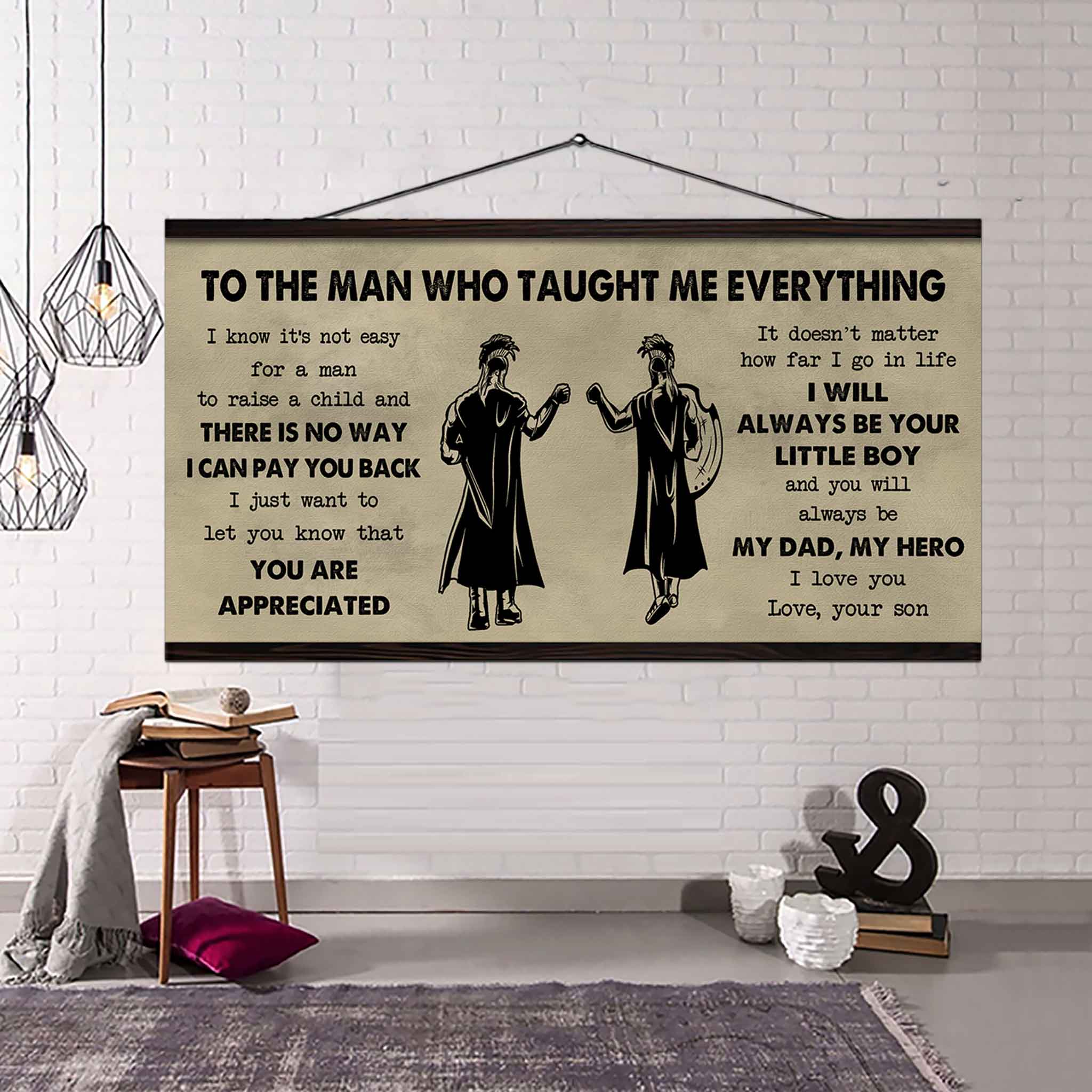 DRB Poster Horizontal Canvas To My DRB Dad I Know It's Not Easy To Raise A Child I Will Always Be Your Little Boy Gift From Son To Dad
