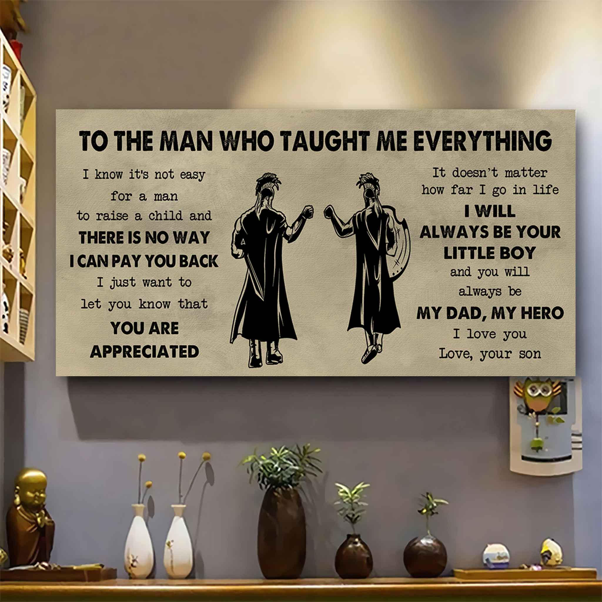 DRB Poster Horizontal Canvas To My DRB Dad I Know It's Not Easy To Raise A Child I Will Always Be Your Little Boy Gift From Son To Dad
