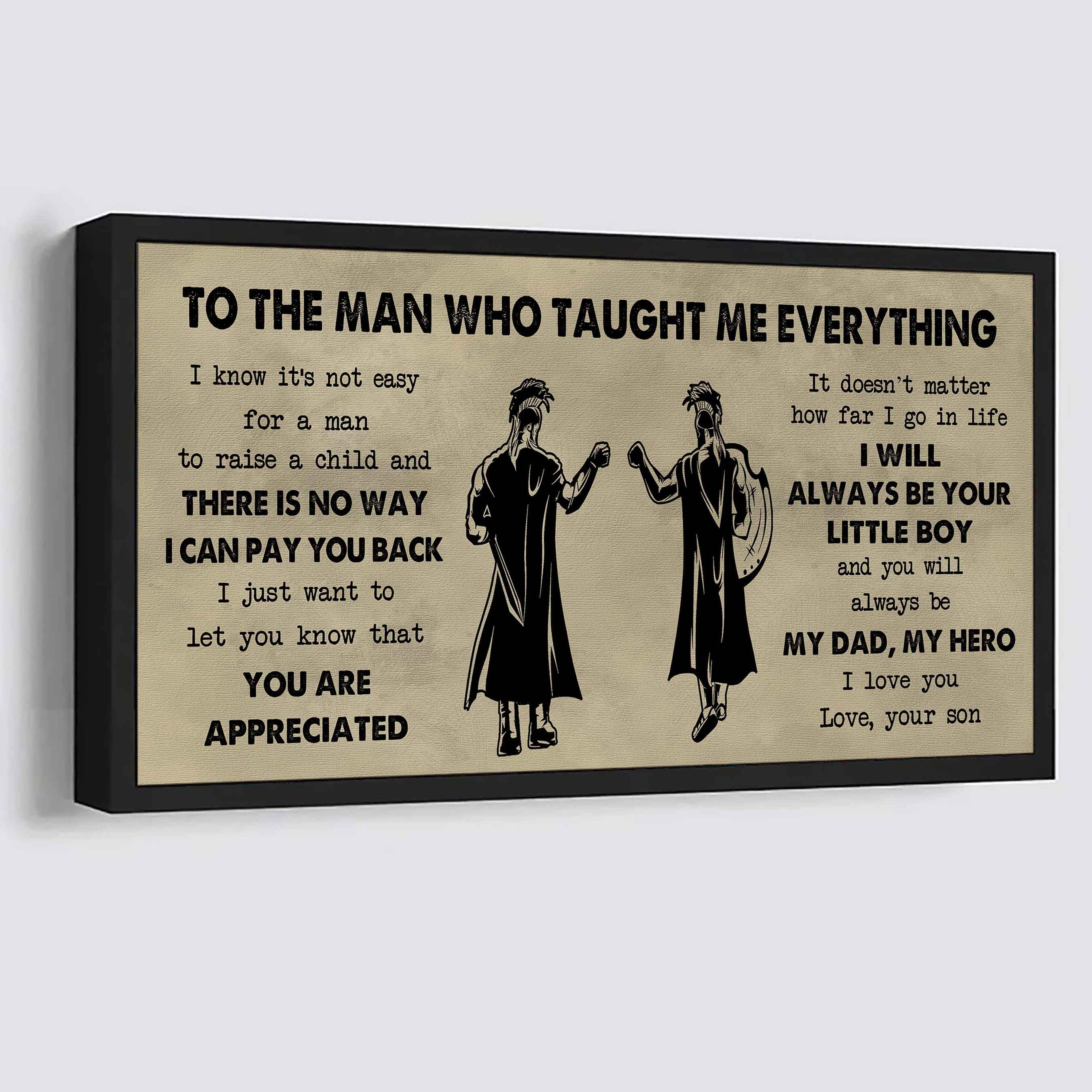 DRB Poster Horizontal Canvas To My DRB Dad I Know It's Not Easy To Raise A Child I Will Always Be Your Little Boy Gift From Son To Dad