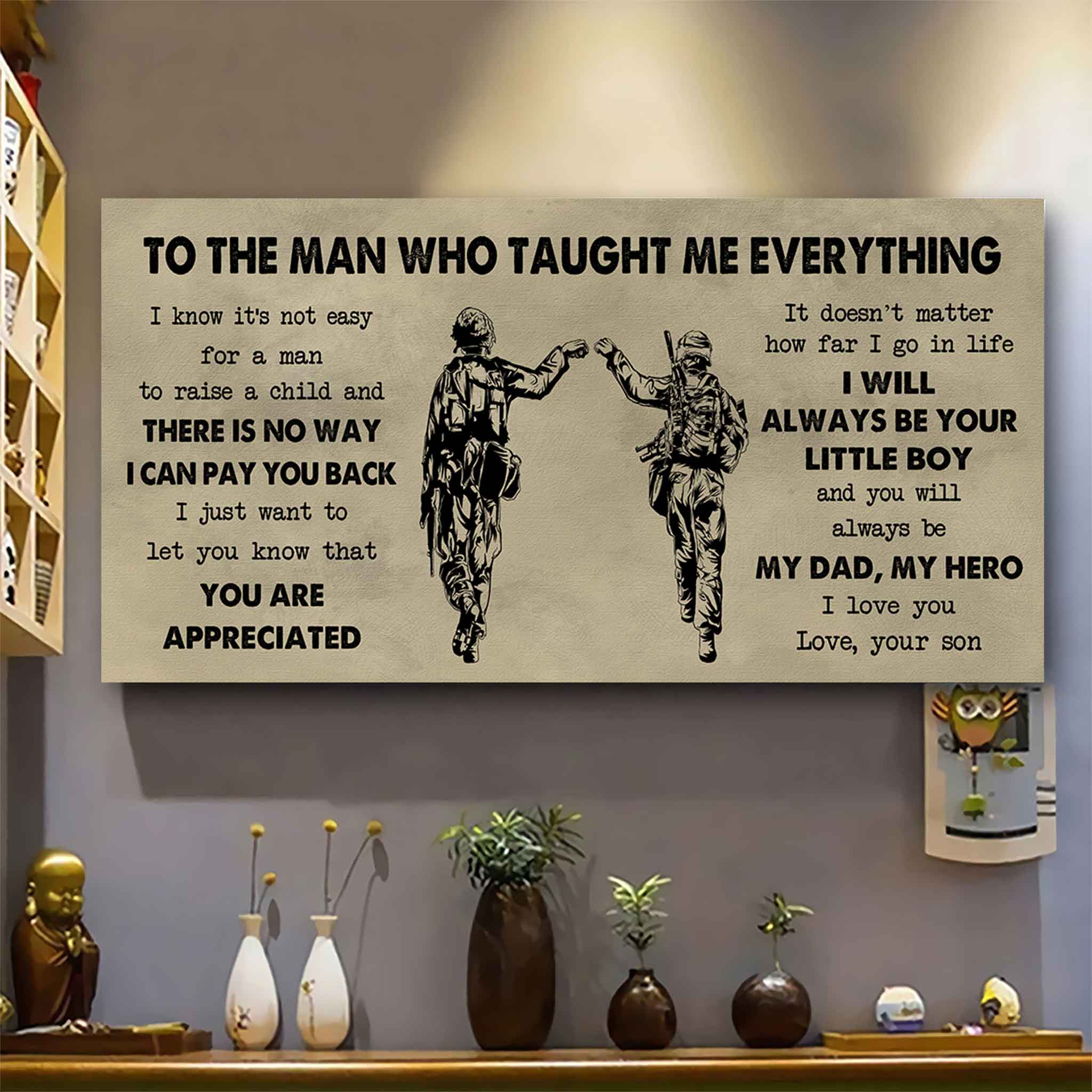 DRB Poster Horizontal Canvas To My DRB Dad I Know It's Not Easy To Raise A Child I Will Always Be Your Little Boy Gift From Son To Dad