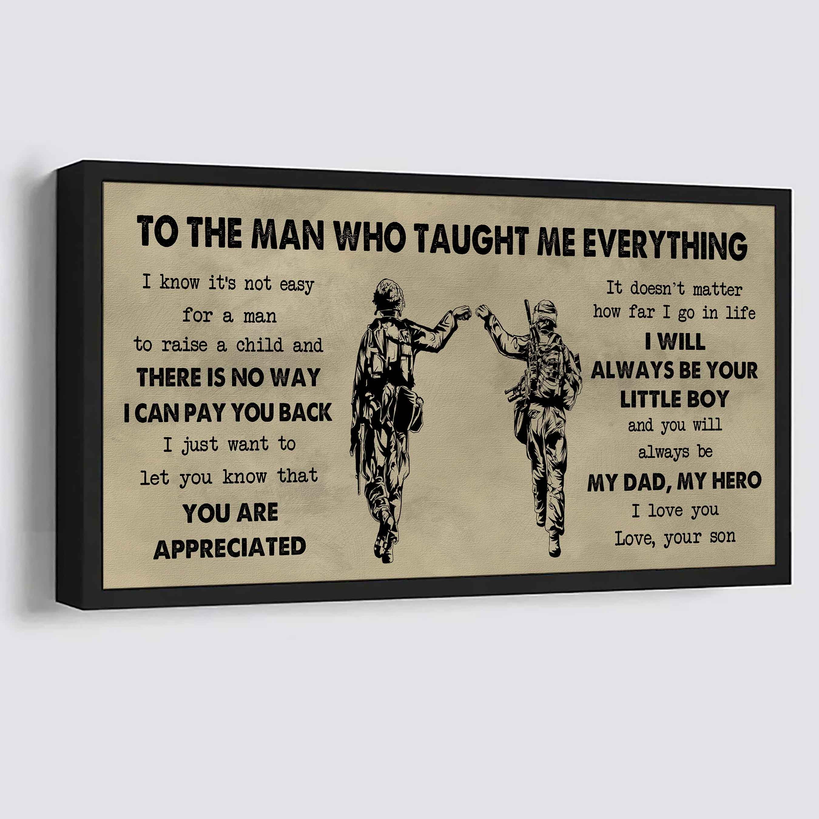 DRB Poster Horizontal Canvas To My DRB Dad I Know It's Not Easy To Raise A Child I Will Always Be Your Little Boy Gift From Son To Dad