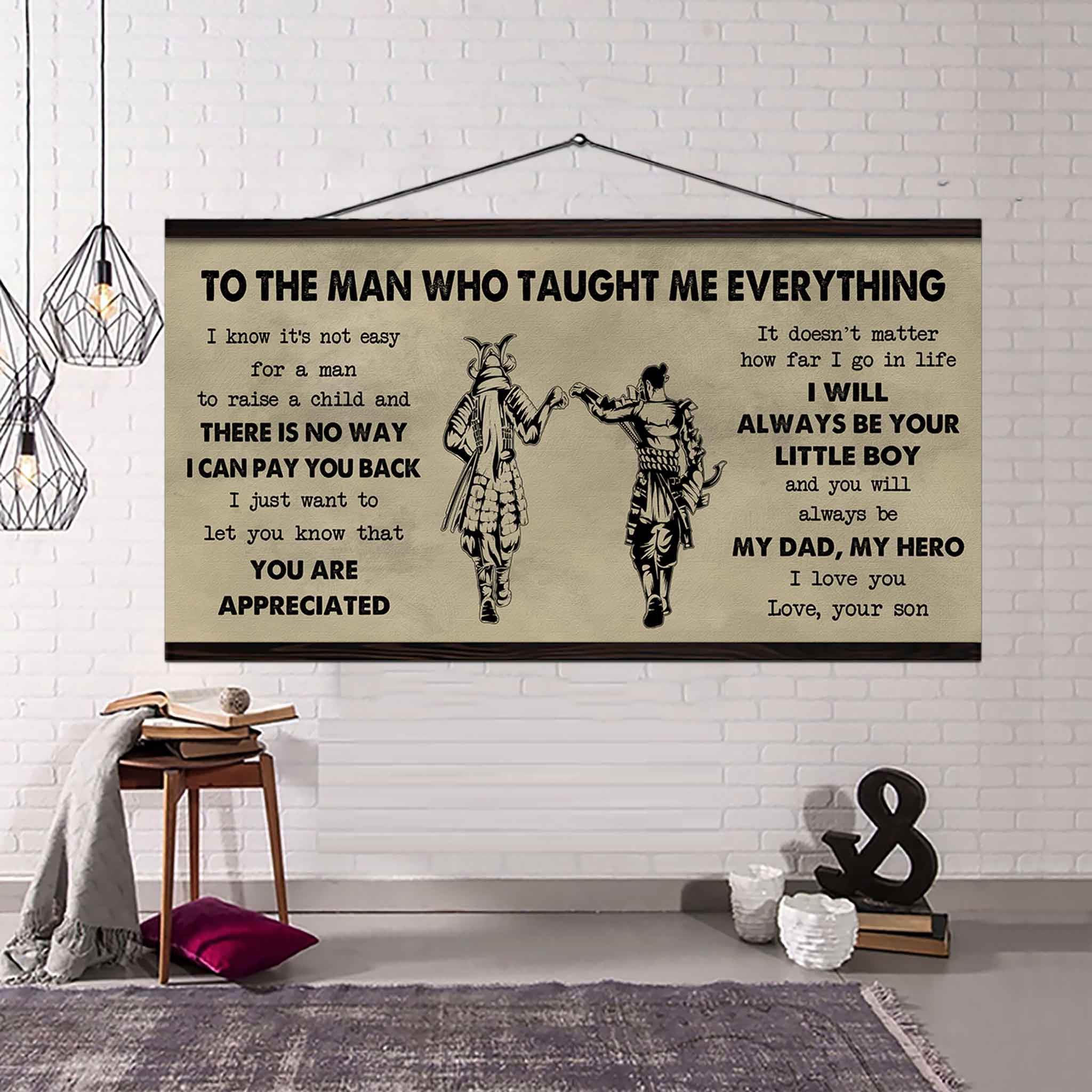 DRB Poster Horizontal Canvas To My DRB Dad I Know It's Not Easy To Raise A Child I Will Always Be Your Little Boy Gift From Son To Dad