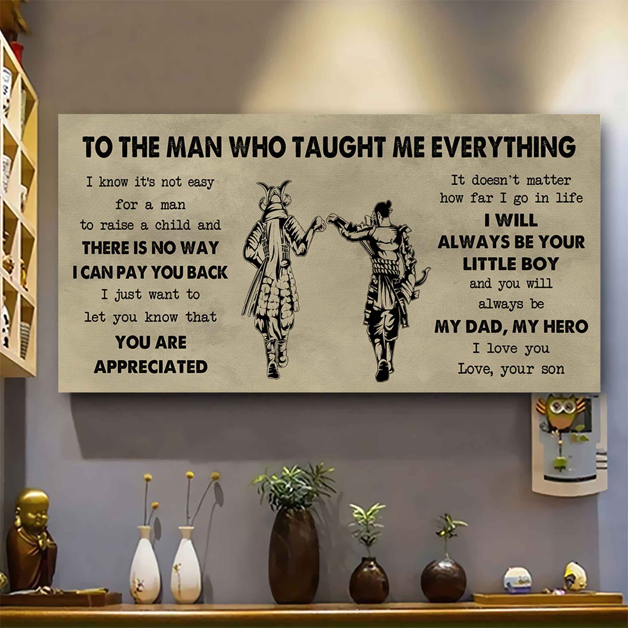 DRB Poster Horizontal Canvas To My DRB Dad I Know It's Not Easy To Raise A Child I Will Always Be Your Little Boy Gift From Son To Dad