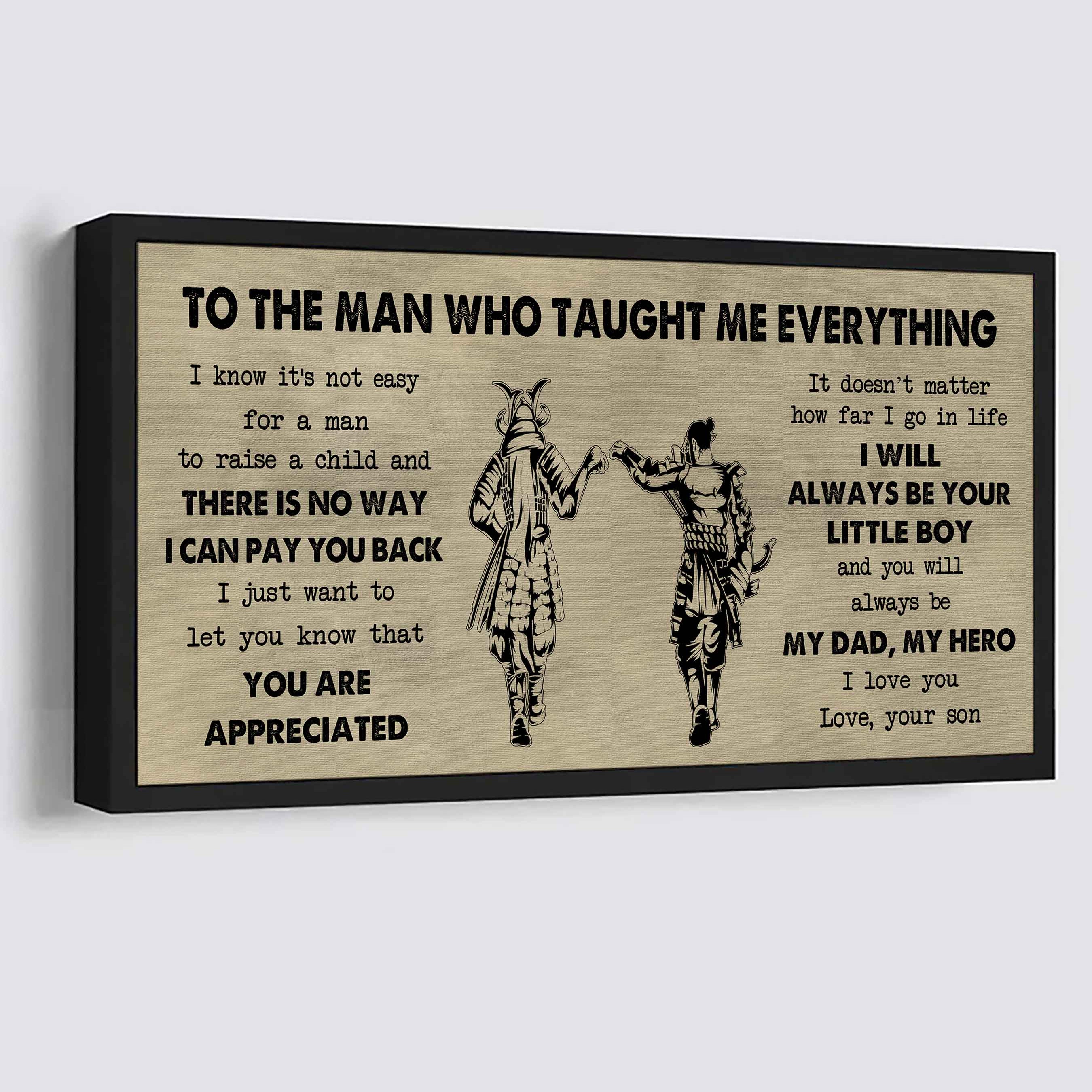 DRB Poster Horizontal Canvas To My DRB Dad I Know It's Not Easy To Raise A Child I Will Always Be Your Little Boy Gift From Son To Dad