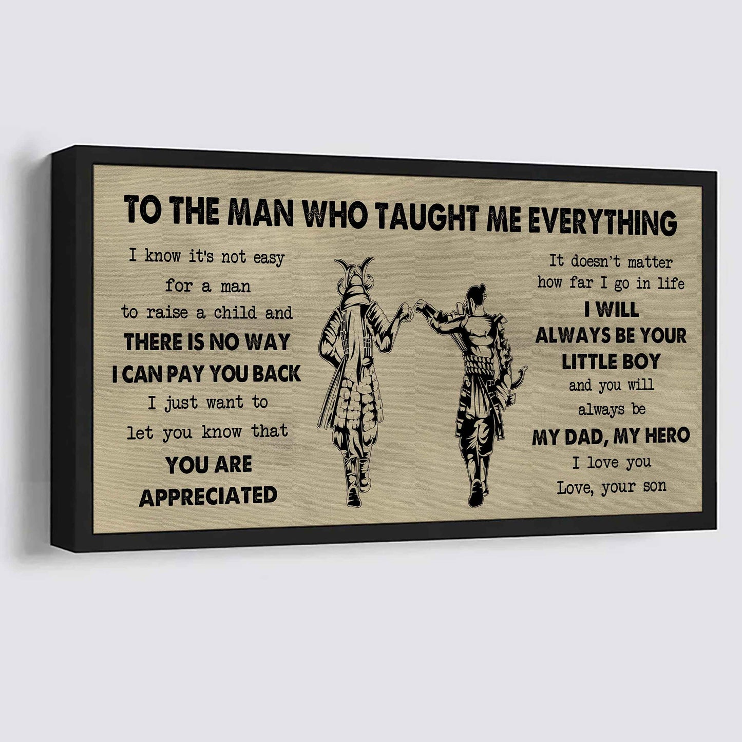 DRB Poster Horizontal Canvas To My DRB Dad I Know It's Not Easy To Raise A Child I Will Always Be Your Little Boy Gift From Son To Dad