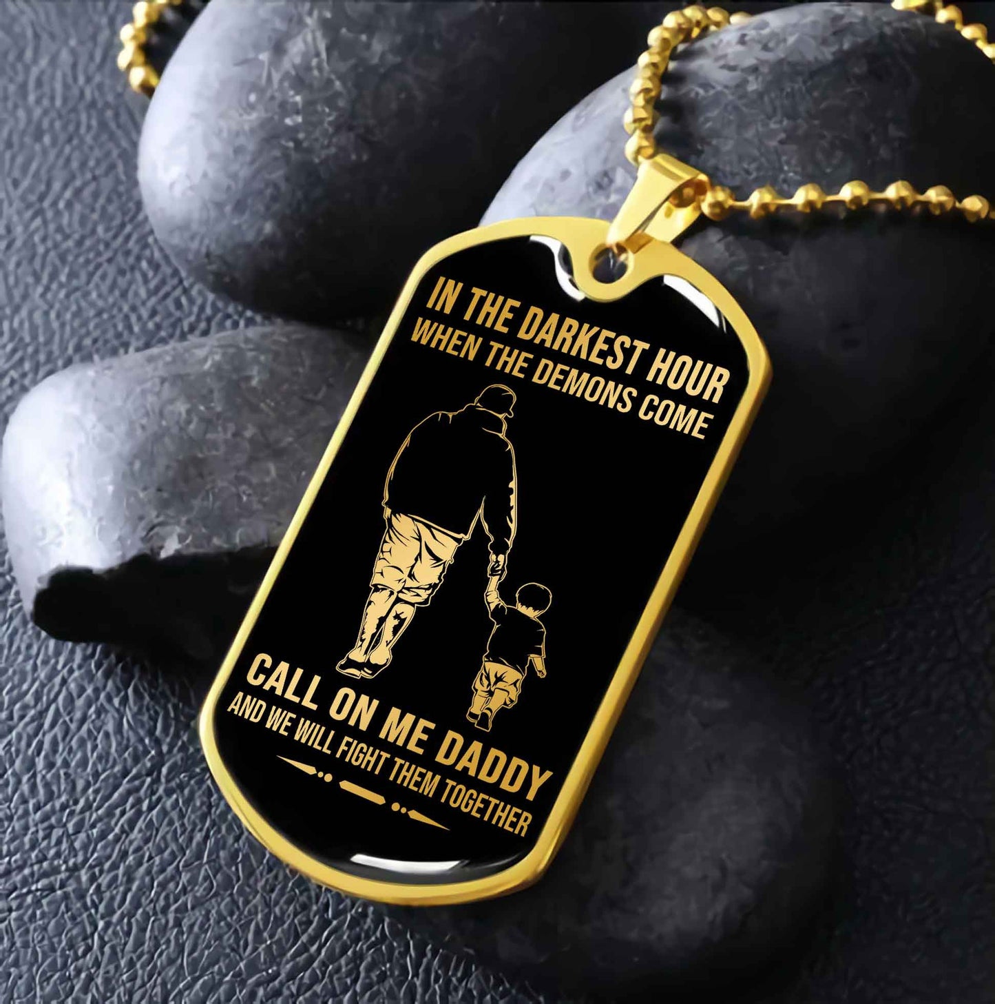 DRB GK Military Chain Silver Plated 18K Gold Plated Call On Me Daddy Gift For Your Dad