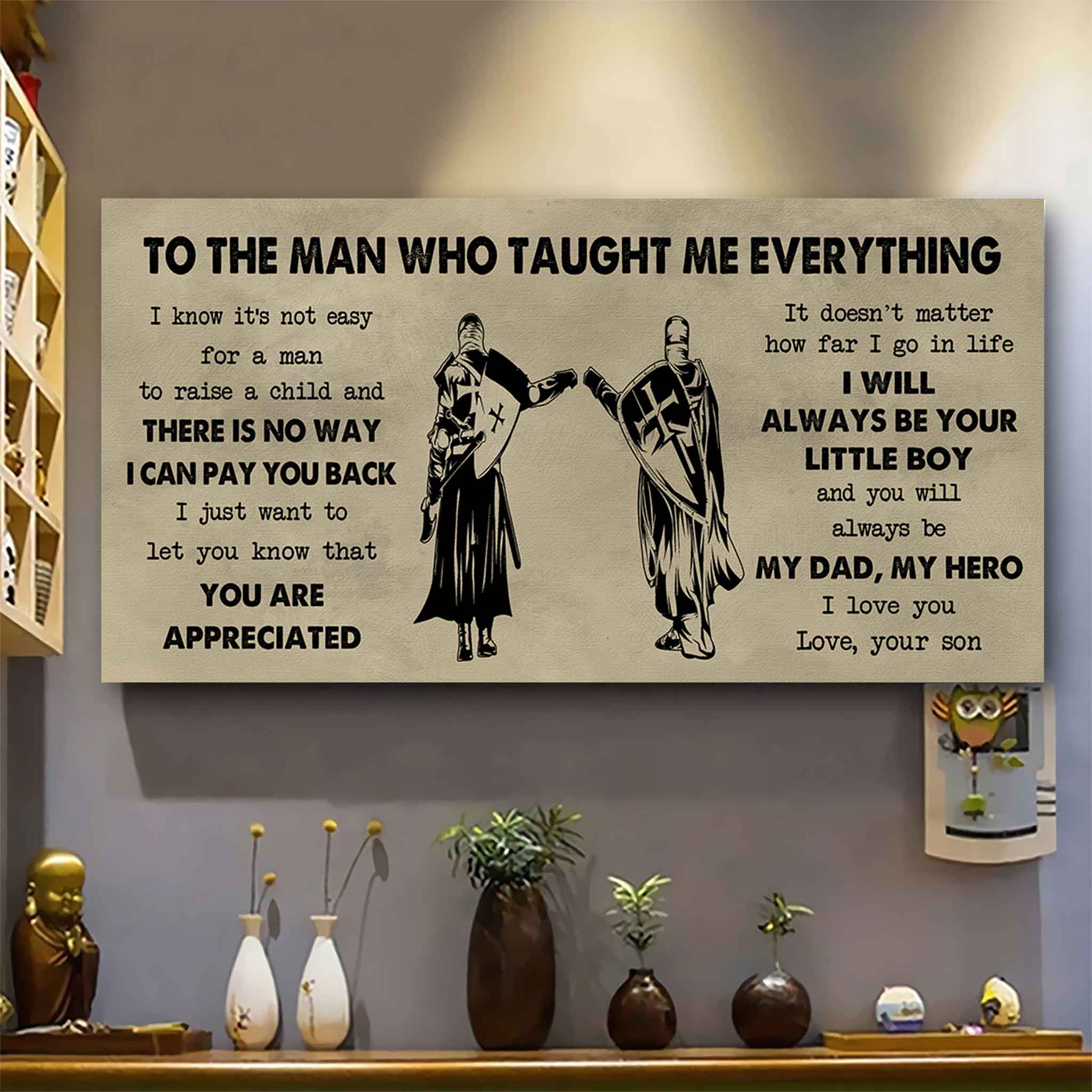 DRB Poster Horizontal Canvas To My DRB Dad I Know It's Not Easy To Raise A Child I Will Always Be Your Little Boy Gift From Son To Dad