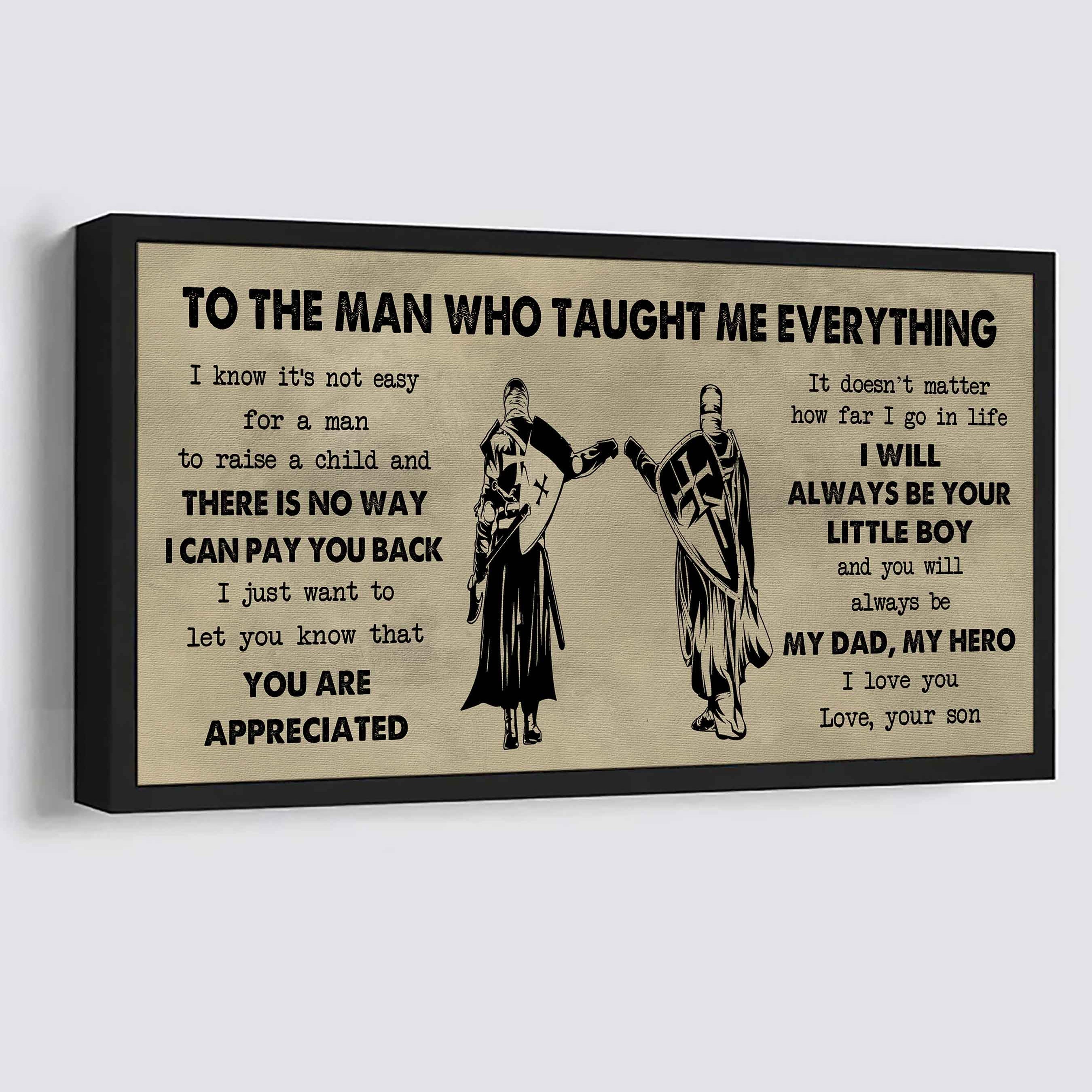 DRB Poster Horizontal Canvas To My DRB Dad I Know It's Not Easy To Raise A Child I Will Always Be Your Little Boy Gift From Son To Dad