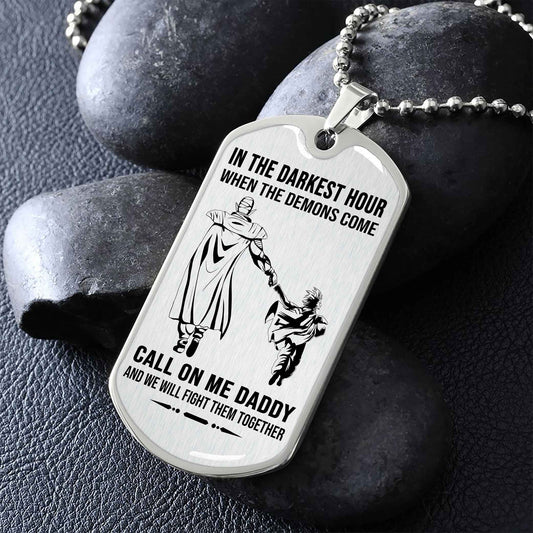 DRB PC Military Chain Silver Plated 18K Gold Plated Call On Me Daddy Gift For Your Dad