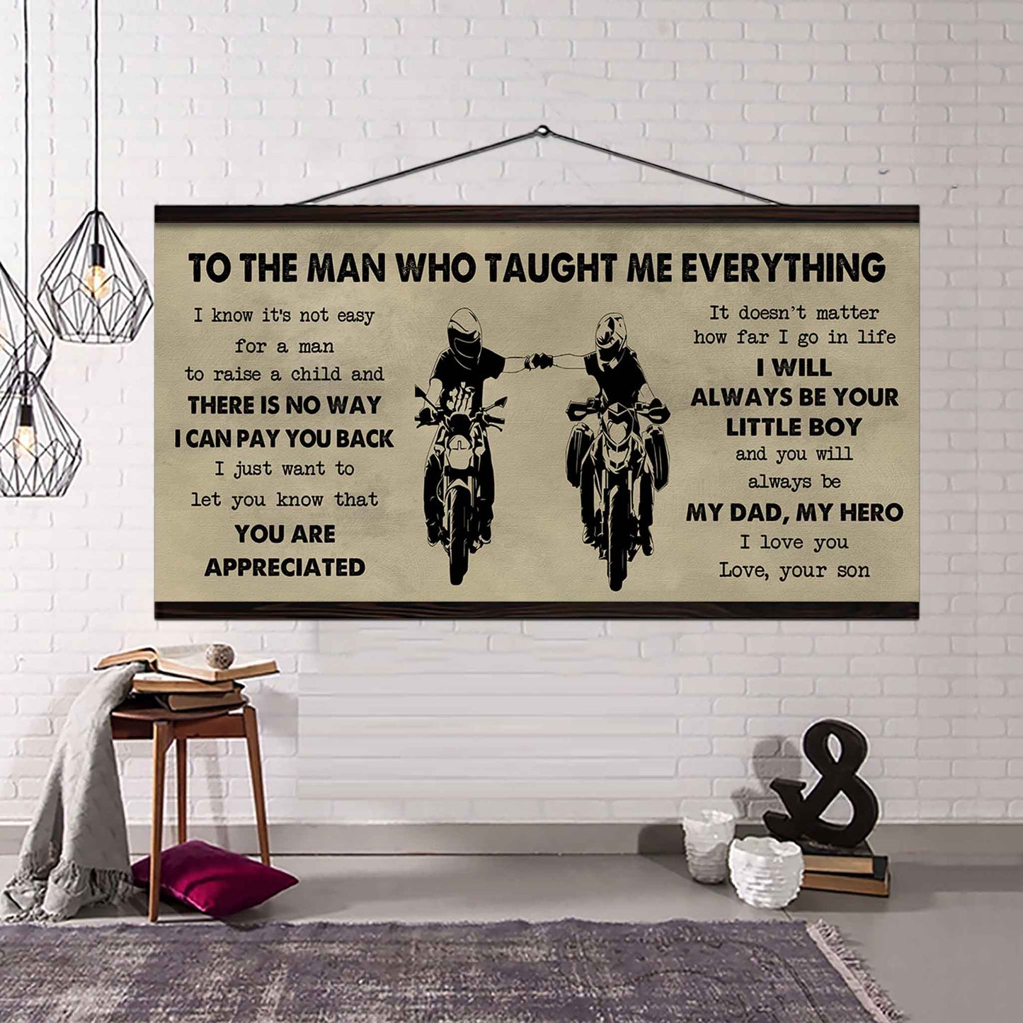 DRB Poster Horizontal Canvas To My DRB Dad I Know It's Not Easy To Raise A Child I Will Always Be Your Little Boy Gift From Son To Dad