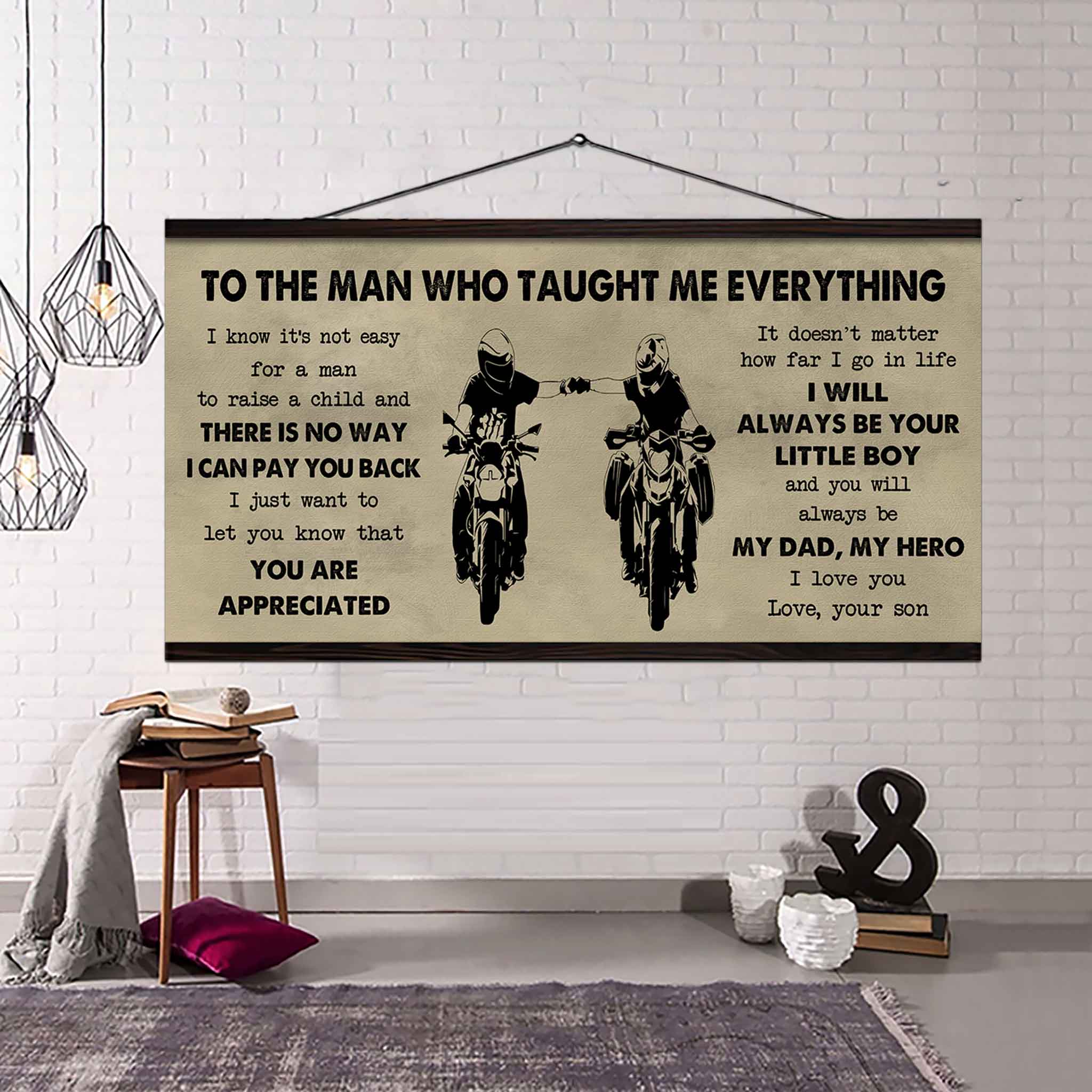 DRB Poster Horizontal Canvas To My DRB Dad I Know It's Not Easy To Raise A Child I Will Always Be Your Little Boy Gift From Son To Dad