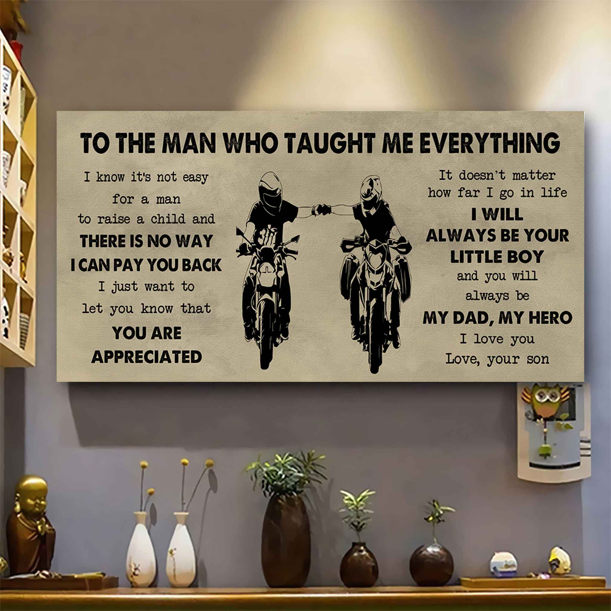 DRB Poster Horizontal Canvas To My DRB Dad I Know It's Not Easy To Raise A Child I Will Always Be Your Little Boy Gift From Son To Dad