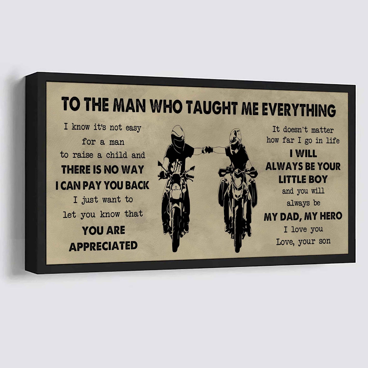 DRB Poster Horizontal Canvas To My DRB Dad I Know It's Not Easy To Raise A Child I Will Always Be Your Little Boy Gift From Son To Dad