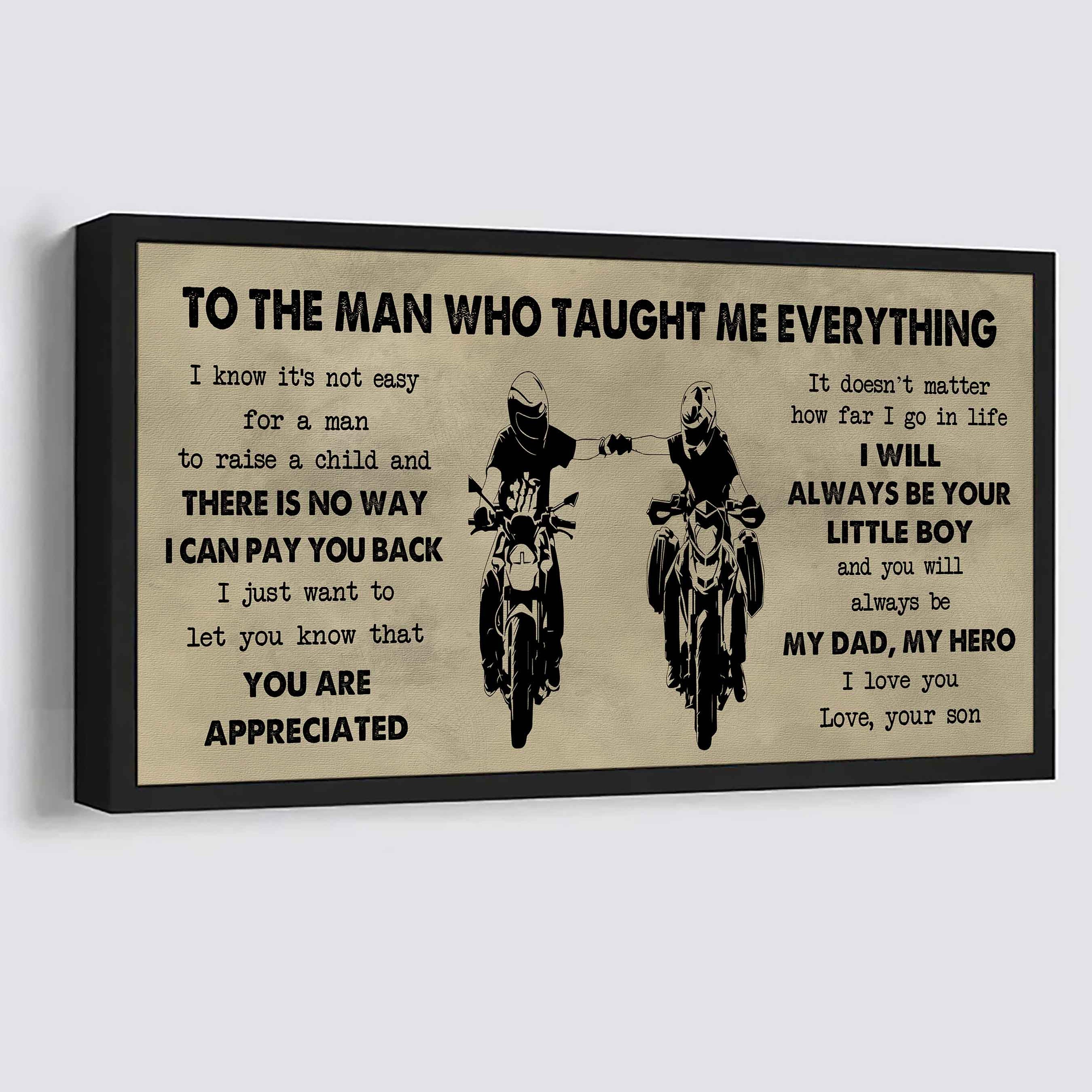 DRB Poster Horizontal Canvas To My DRB Dad I Know It's Not Easy To Raise A Child I Will Always Be Your Little Boy Gift From Son To Dad
