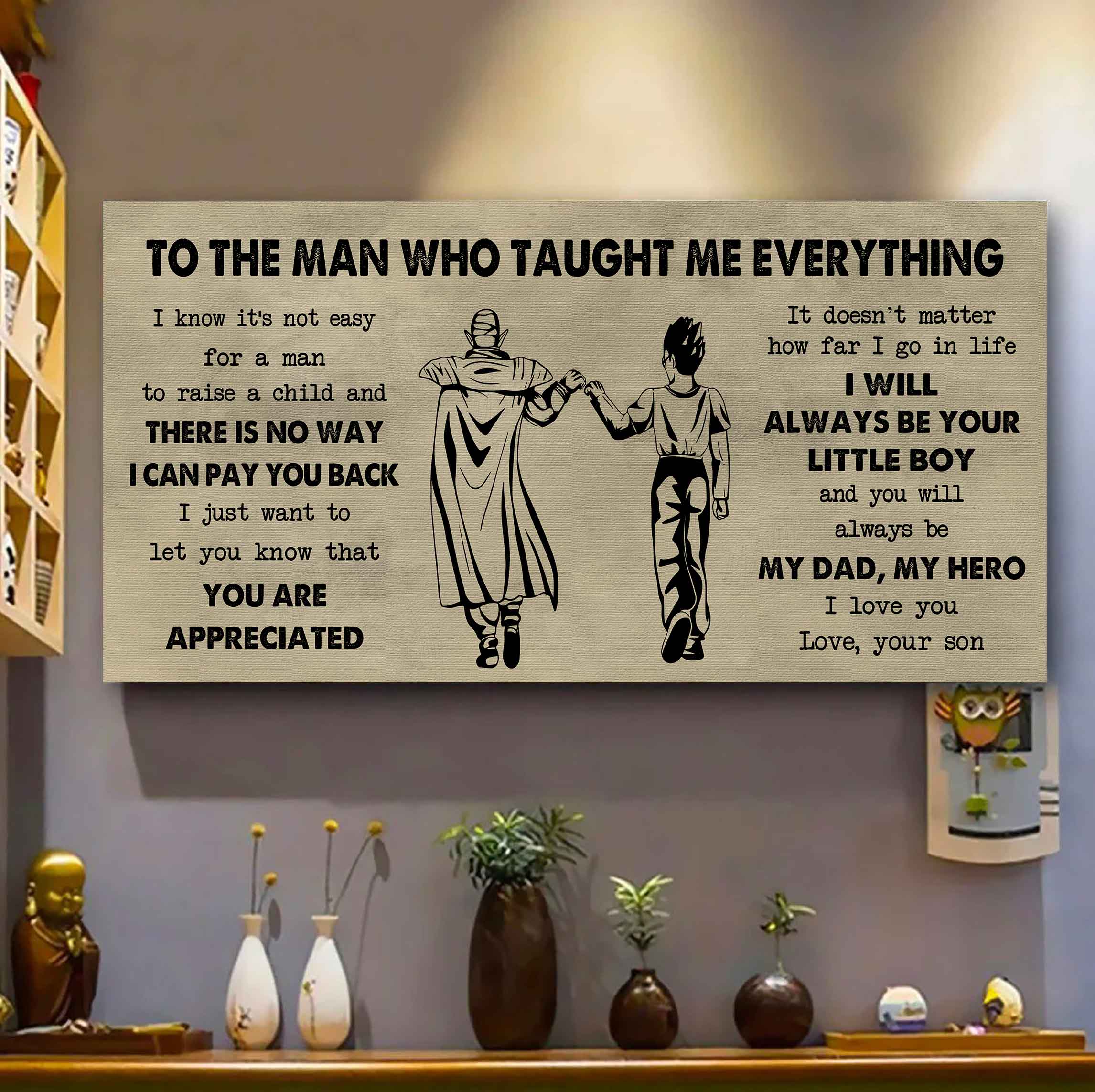 DRB Poster Horizontal Canvas To My DRB Dad I Know It's Not Easy To Raise A Child I Will Always Be Your Little Boy Gift From Son To Dad