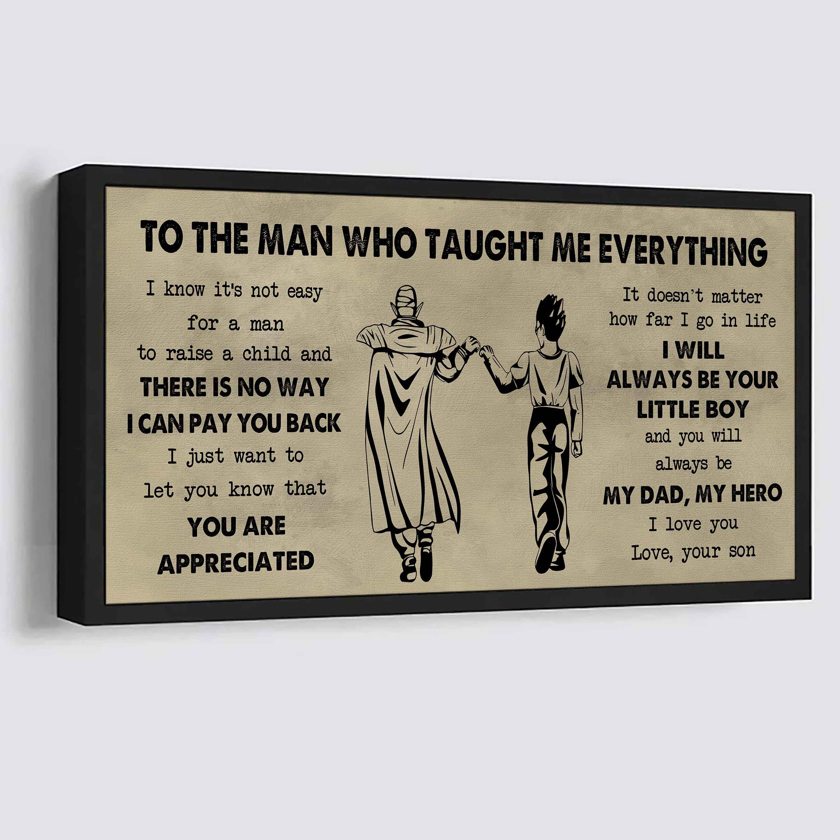 DRB Poster Horizontal Canvas To My DRB Dad I Know It's Not Easy To Raise A Child I Will Always Be Your Little Boy Gift From Son To Dad