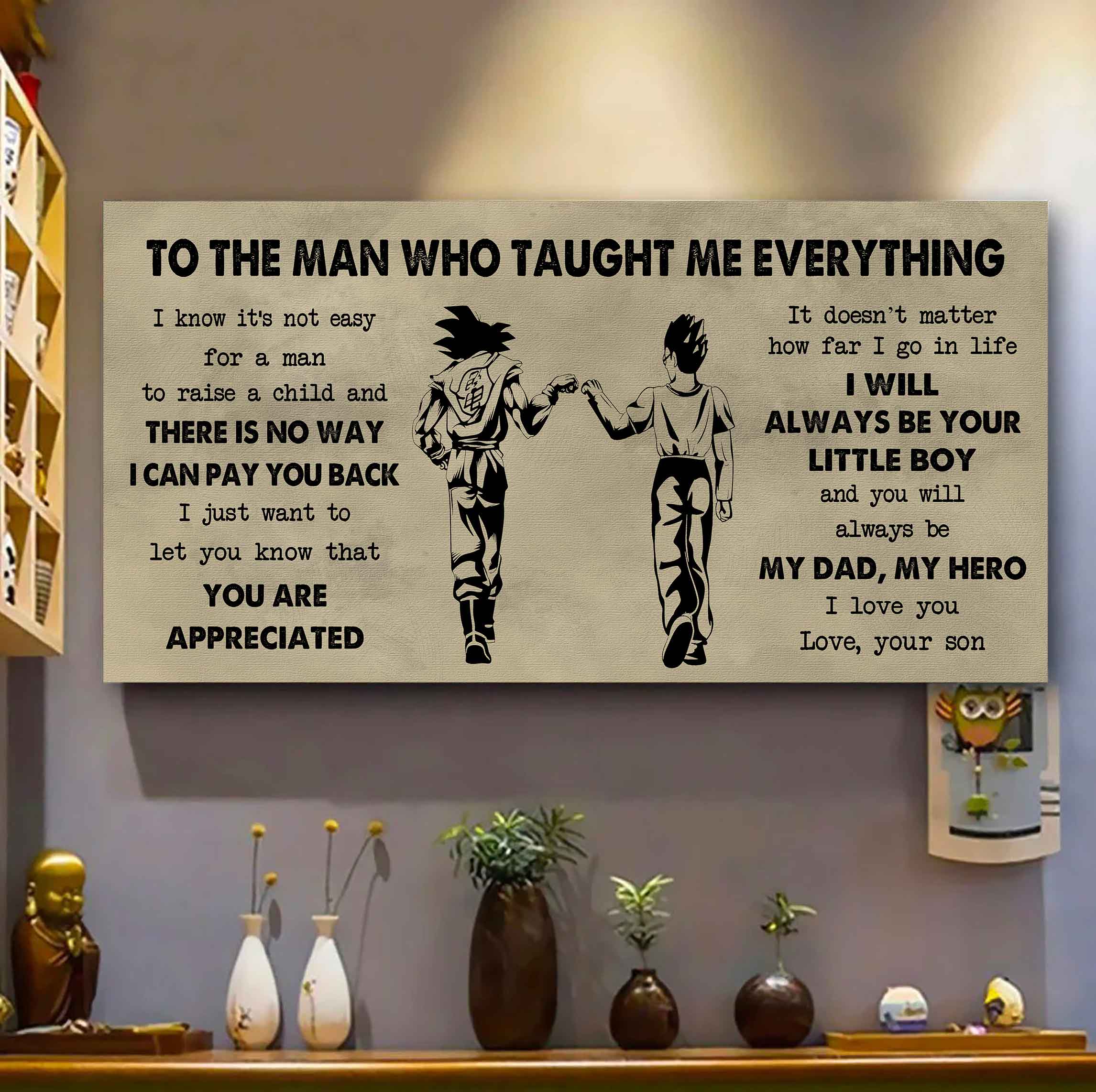 DRB Poster Horizontal Canvas To My DRB Dad I Know It's Not Easy To Raise A Child I Will Always Be Your Little Boy Gift From Son To Dad