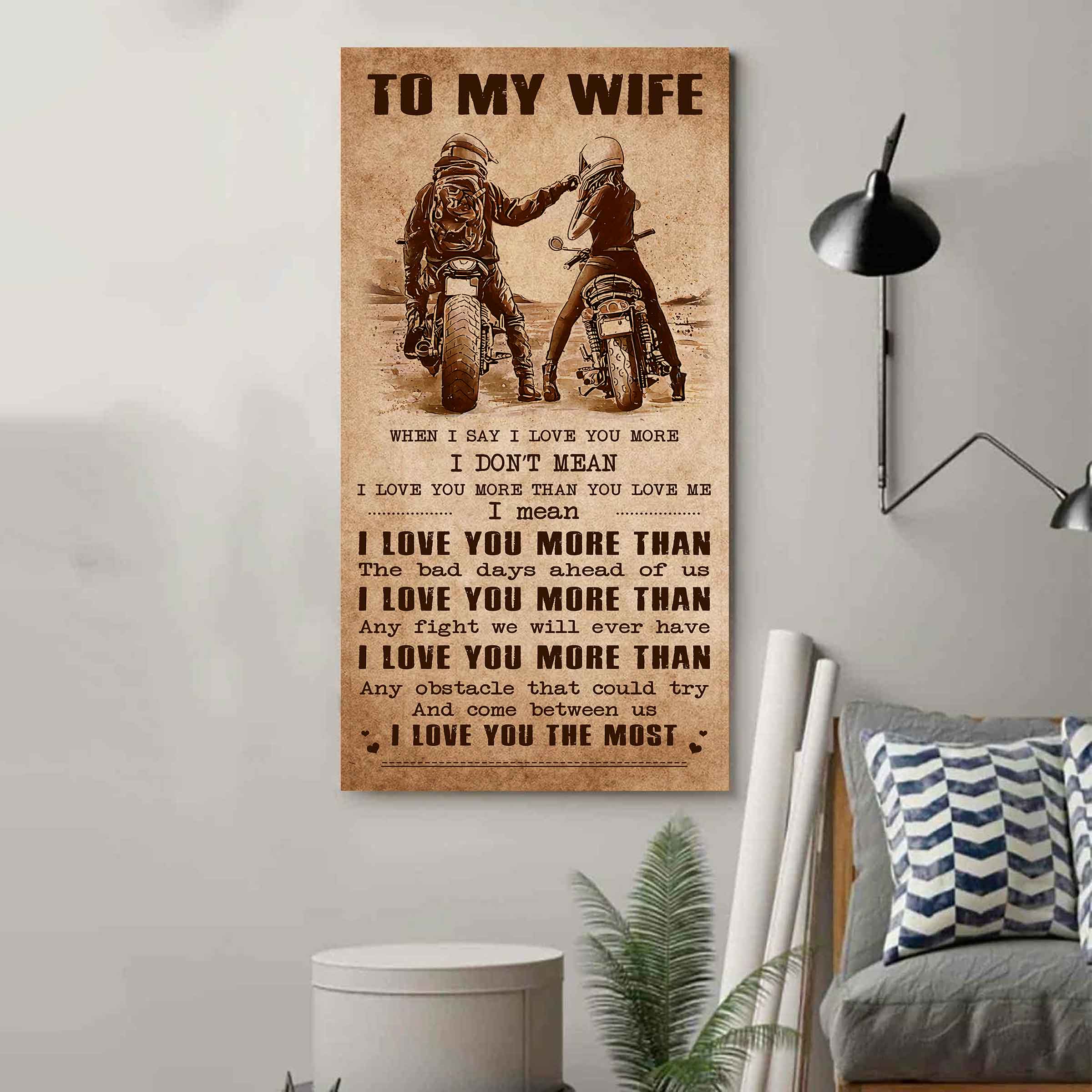 Samurai Poster Canvas To My Wife When I Say I Love You More - I Love You The Most Gift For Your Wife