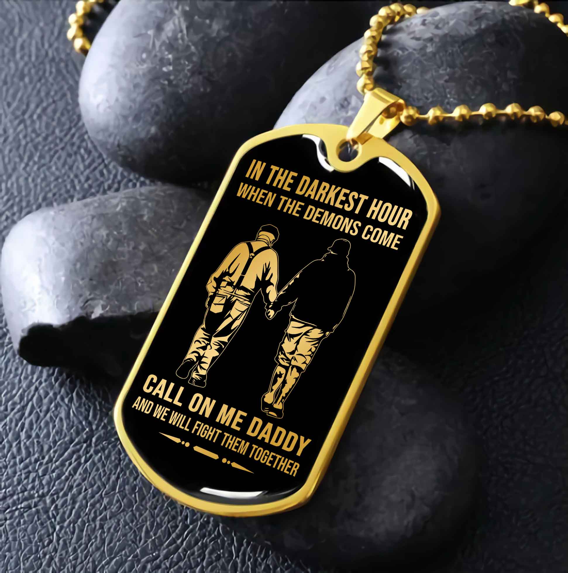DRB Military Chain Silver Plated 18K Gold Plated Call On Me Daddy Gift For Your Dad