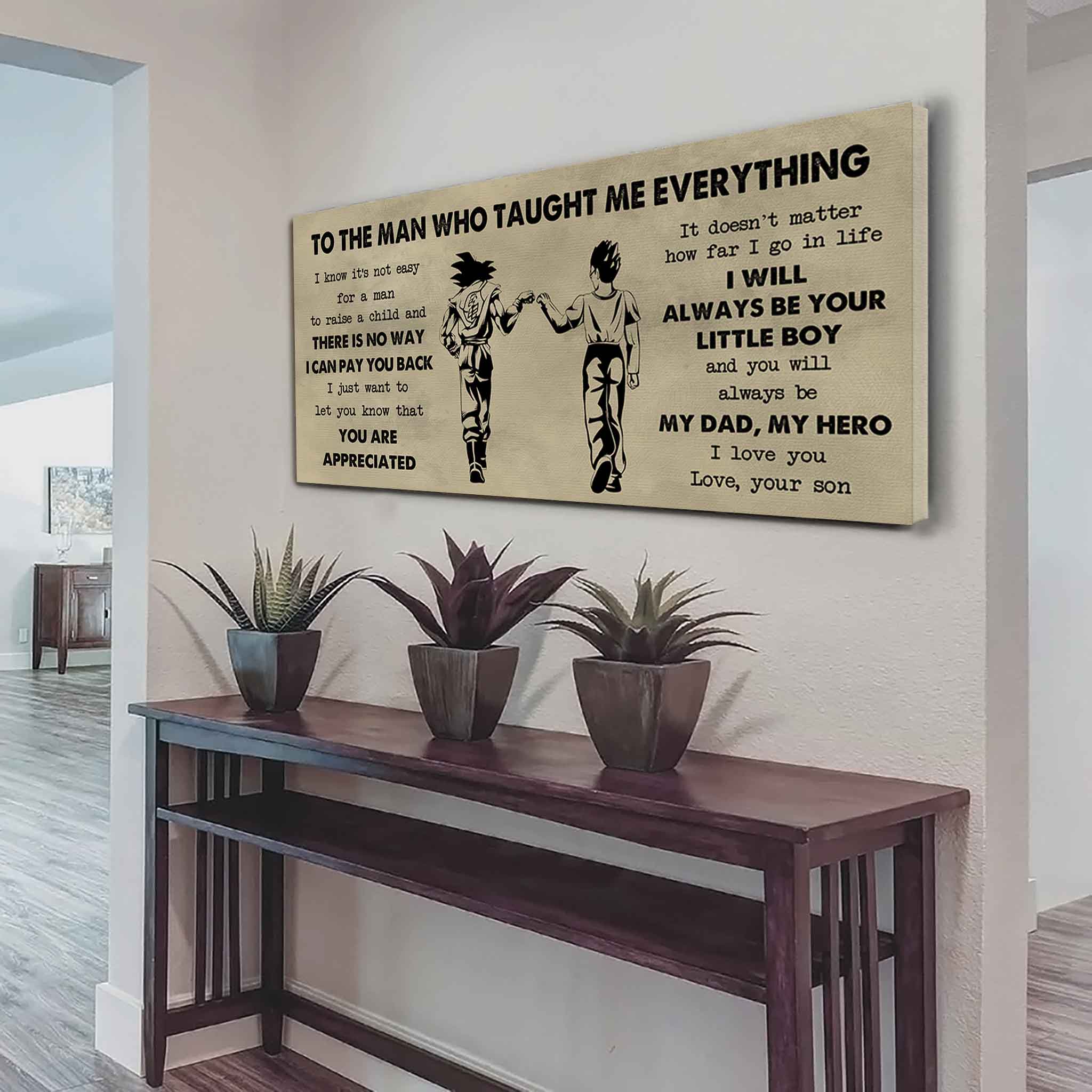 DRB Poster Horizontal Canvas To My DRB Dad I Know It's Not Easy To Raise A Child I Will Always Be Your Little Boy Gift From Son To Dad