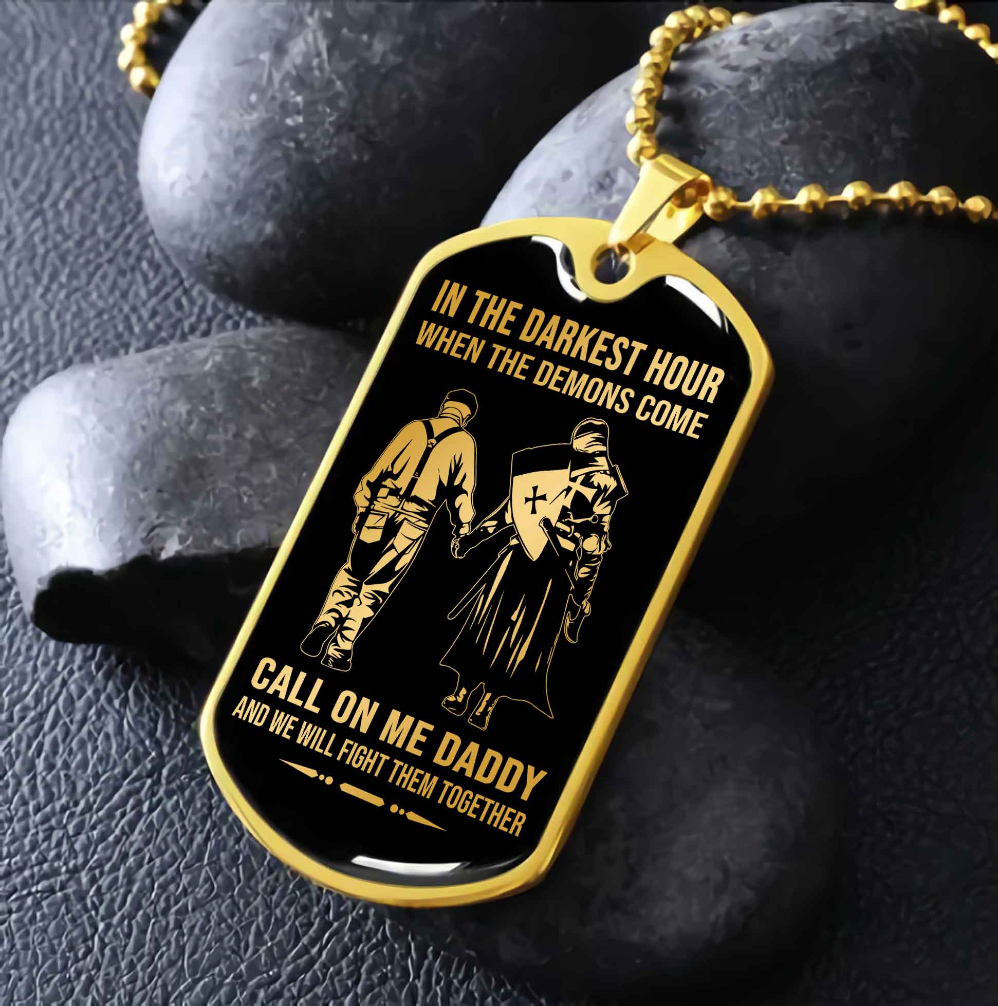 DRB Military Chain Silver Plated 18K Gold Plated Call On Me Daddy Gift For Your Dad