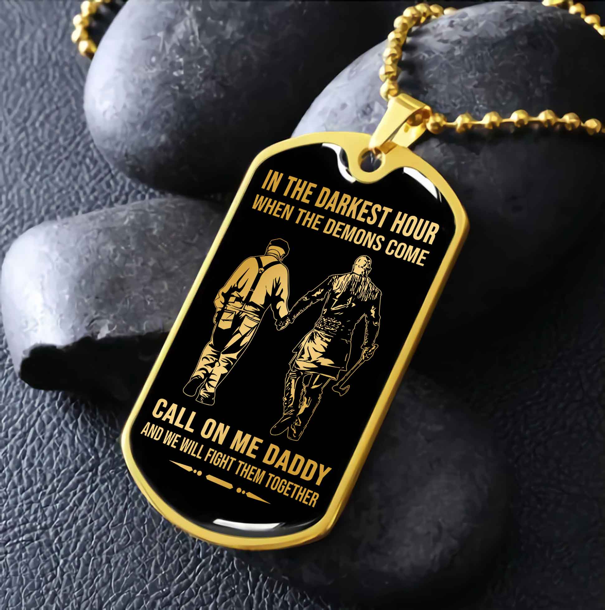 DRB Military Chain Silver Plated 18K Gold Plated Call On Me Daddy Gift For Your Dad