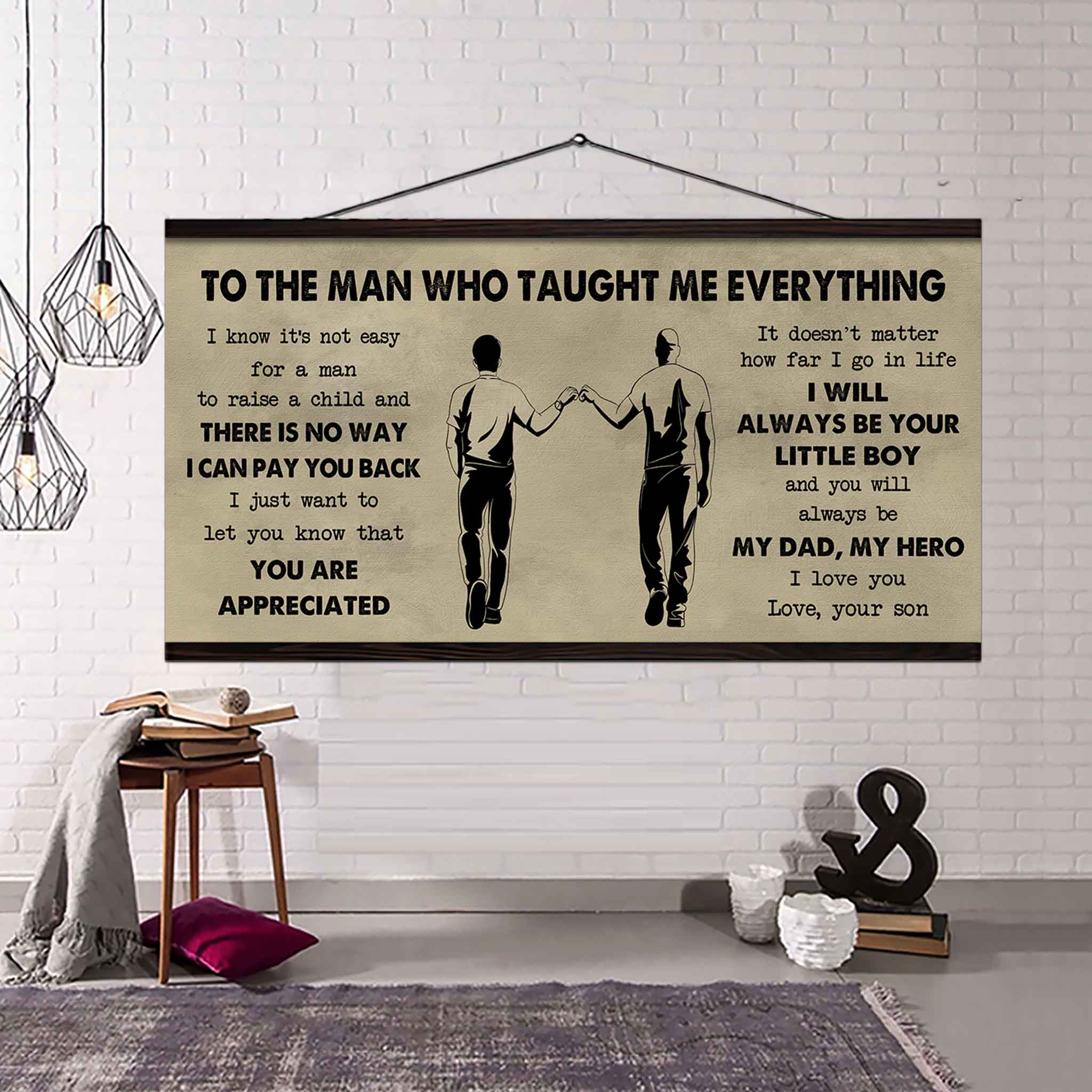DRB Poster Horizontal Canvas To My DRB Dad I Know It's Not Easy To Raise A Child I Will Always Be Your Little Boy Gift From Son To Dad