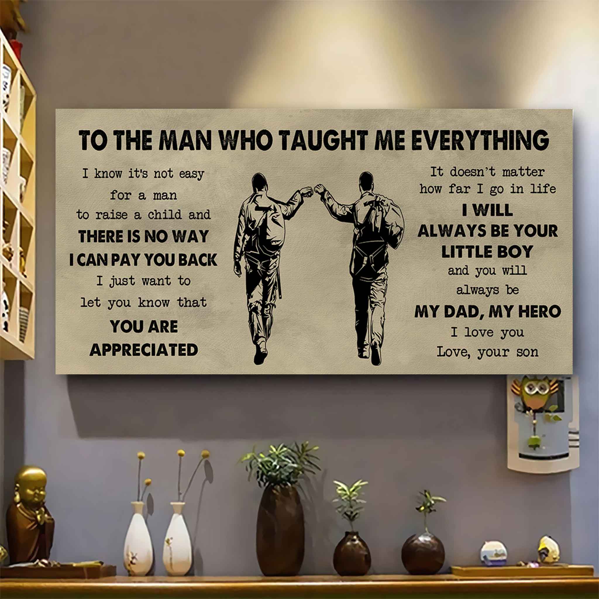 DRB Poster Horizontal Canvas To My DRB Dad I Know It's Not Easy To Raise A Child I Will Always Be Your Little Boy Gift From Son To Dad
