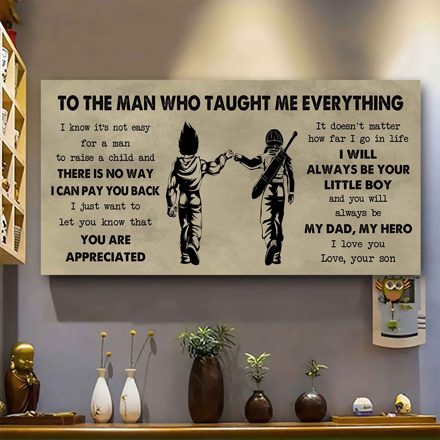DRB Poster Horizontal Canvas To My DRB Dad I Know It's Not Easy To Raise A Child I Will Always Be Your Little Boy Gift From Son To Dad
