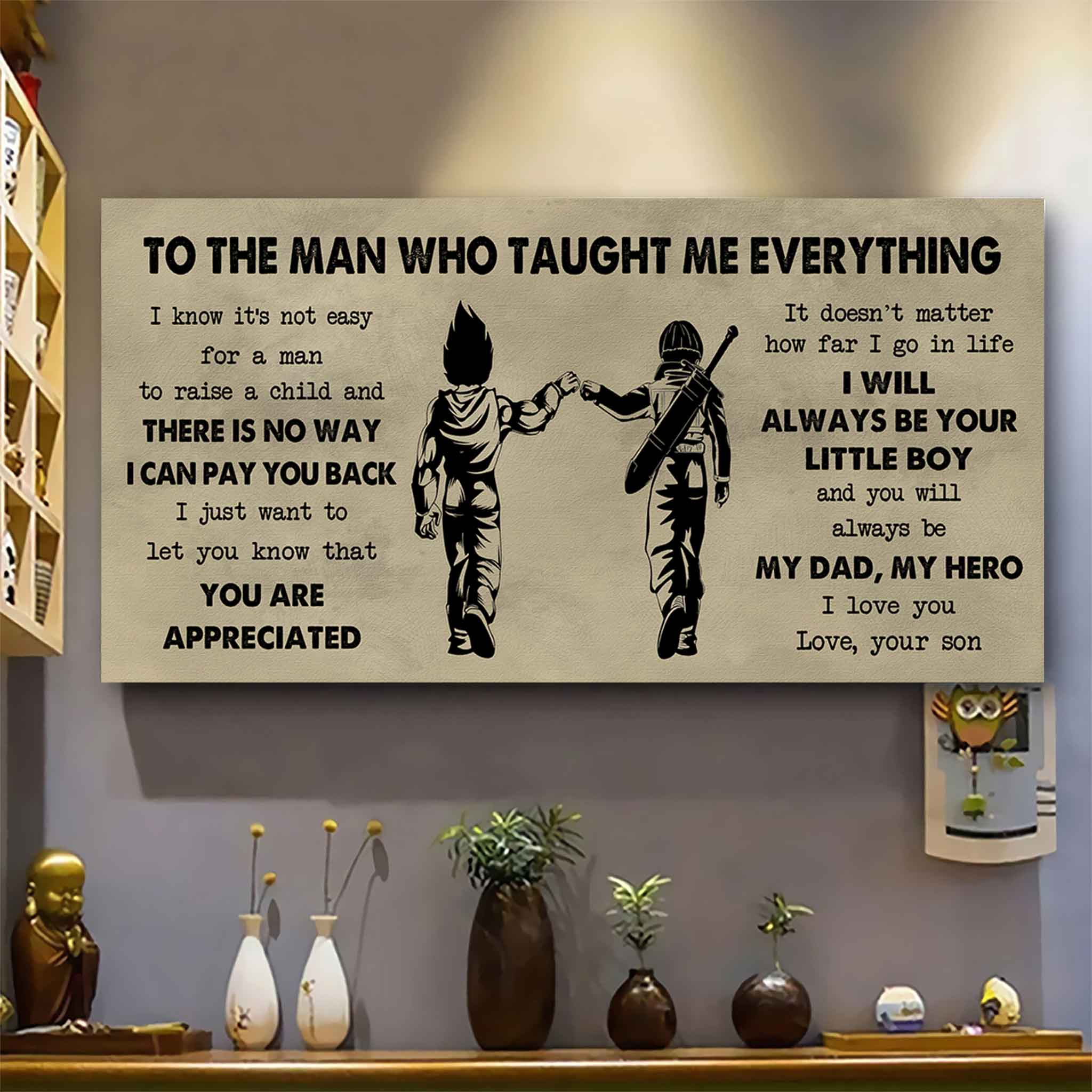 DRB Poster Horizontal Canvas To My DRB Dad I Know It's Not Easy To Raise A Child I Will Always Be Your Little Boy Gift From Son To Dad