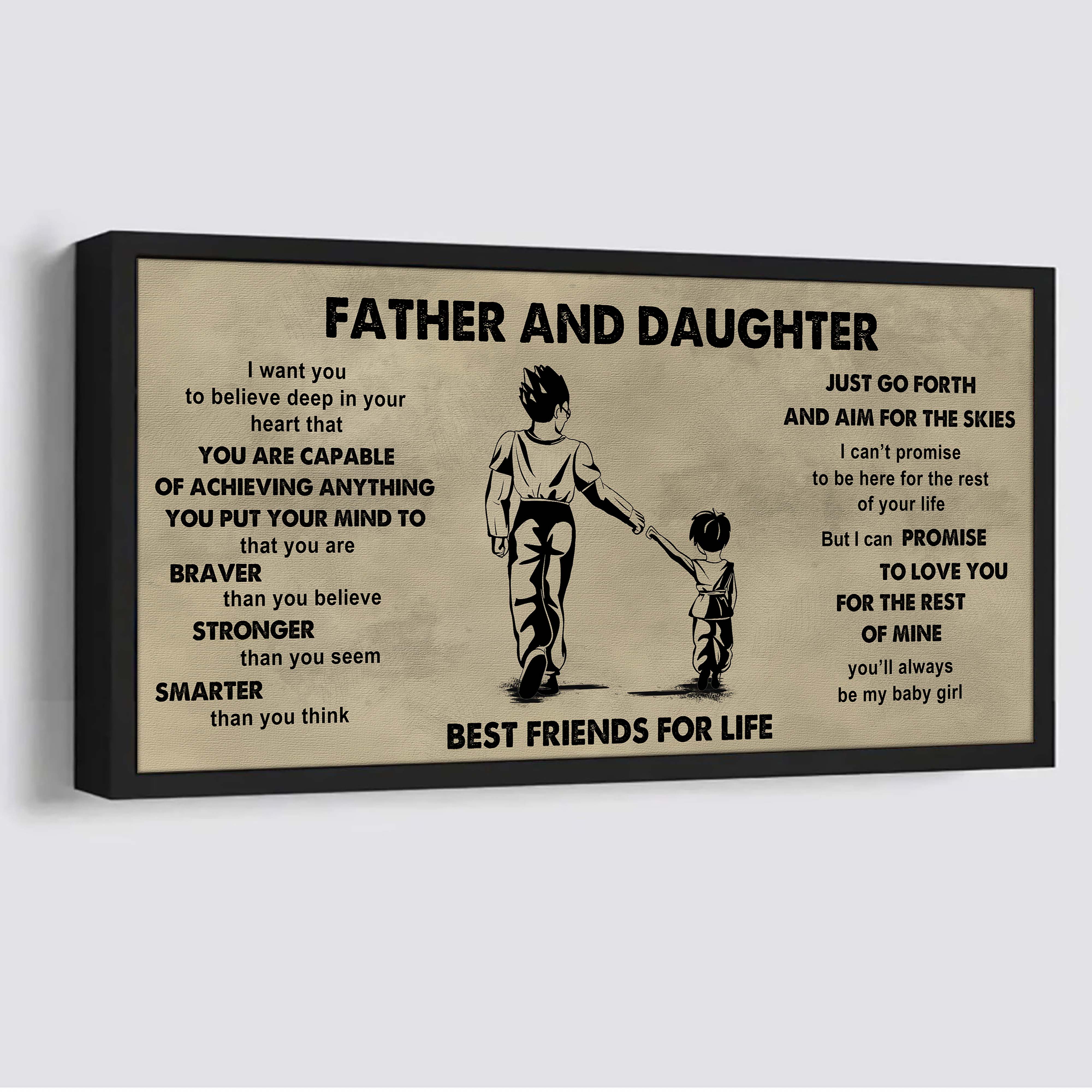 DRB Father And Daughter Best Friends For Life - That You Are Braver Than You Believe Poster Canvas Gift For Daughter From Father