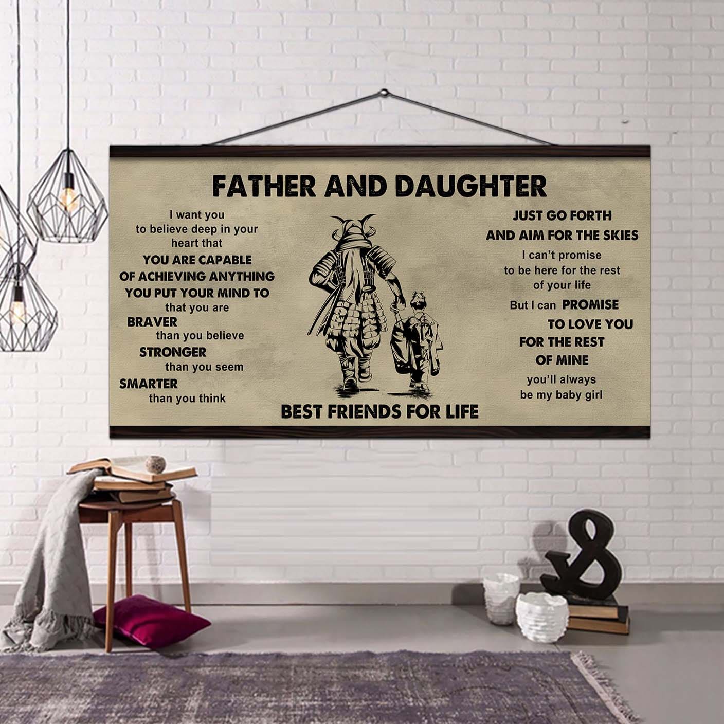DRB Father And Daughter Best Friends For Life - That You Are Braver Than You Believe Poster Canvas Gift For Daughter From Father