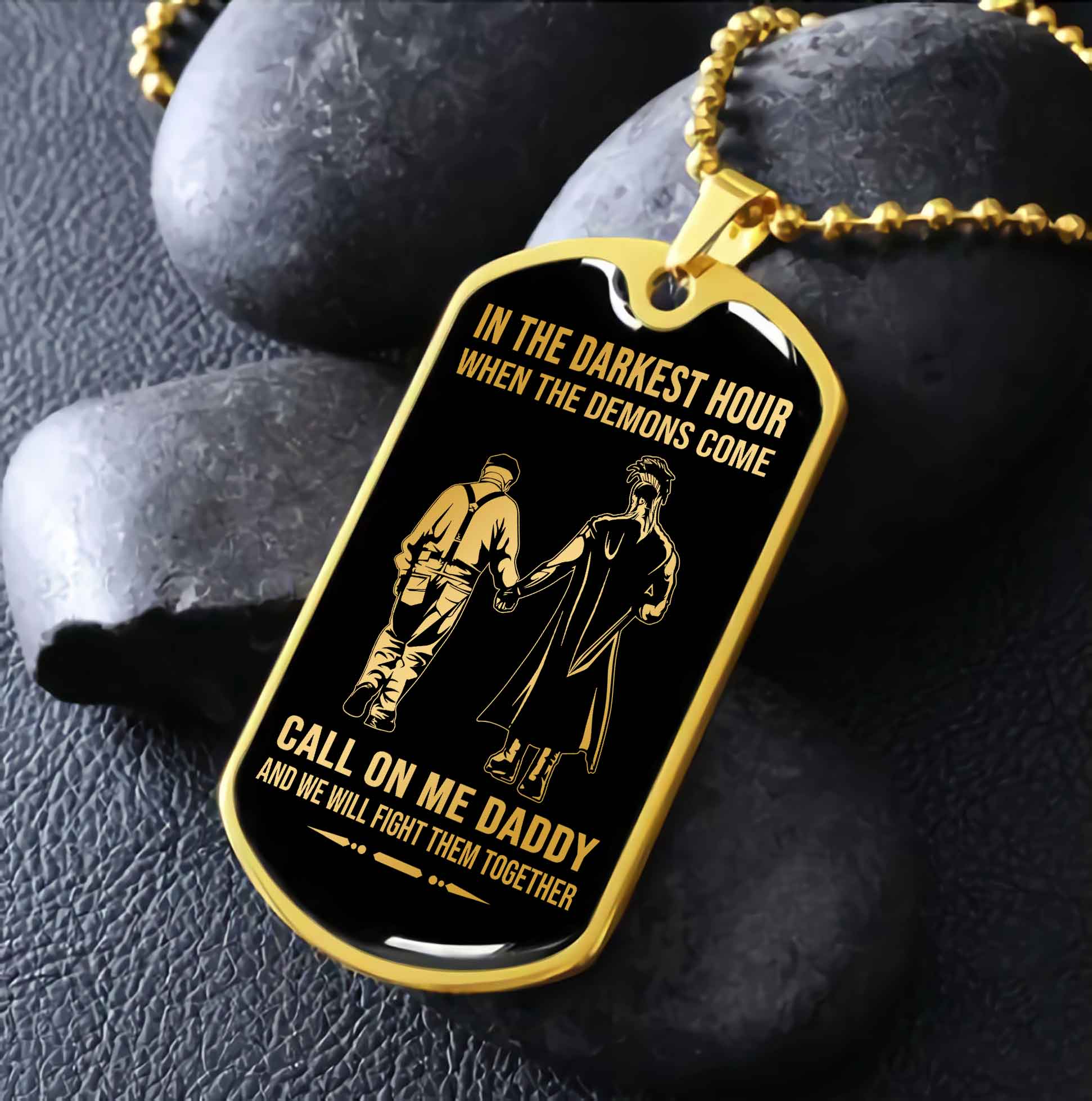 DRB Military Chain Silver Plated 18K Gold Plated Call On Me Daddy Gift For Your Dad