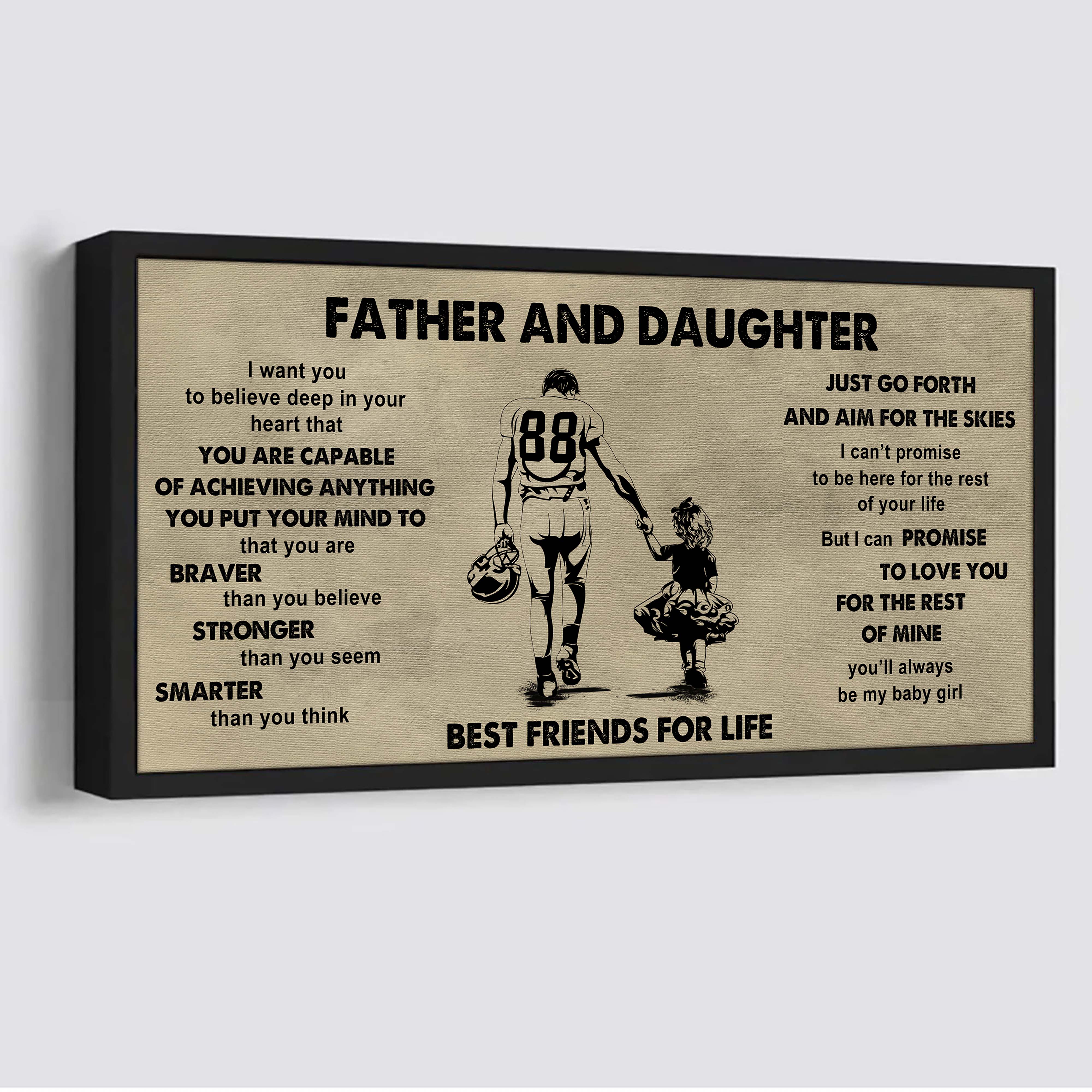 DRB Father And Daughter Best Friends For Life - That You Are Braver Than You Believe Poster Canvas Gift For Daughter From Father