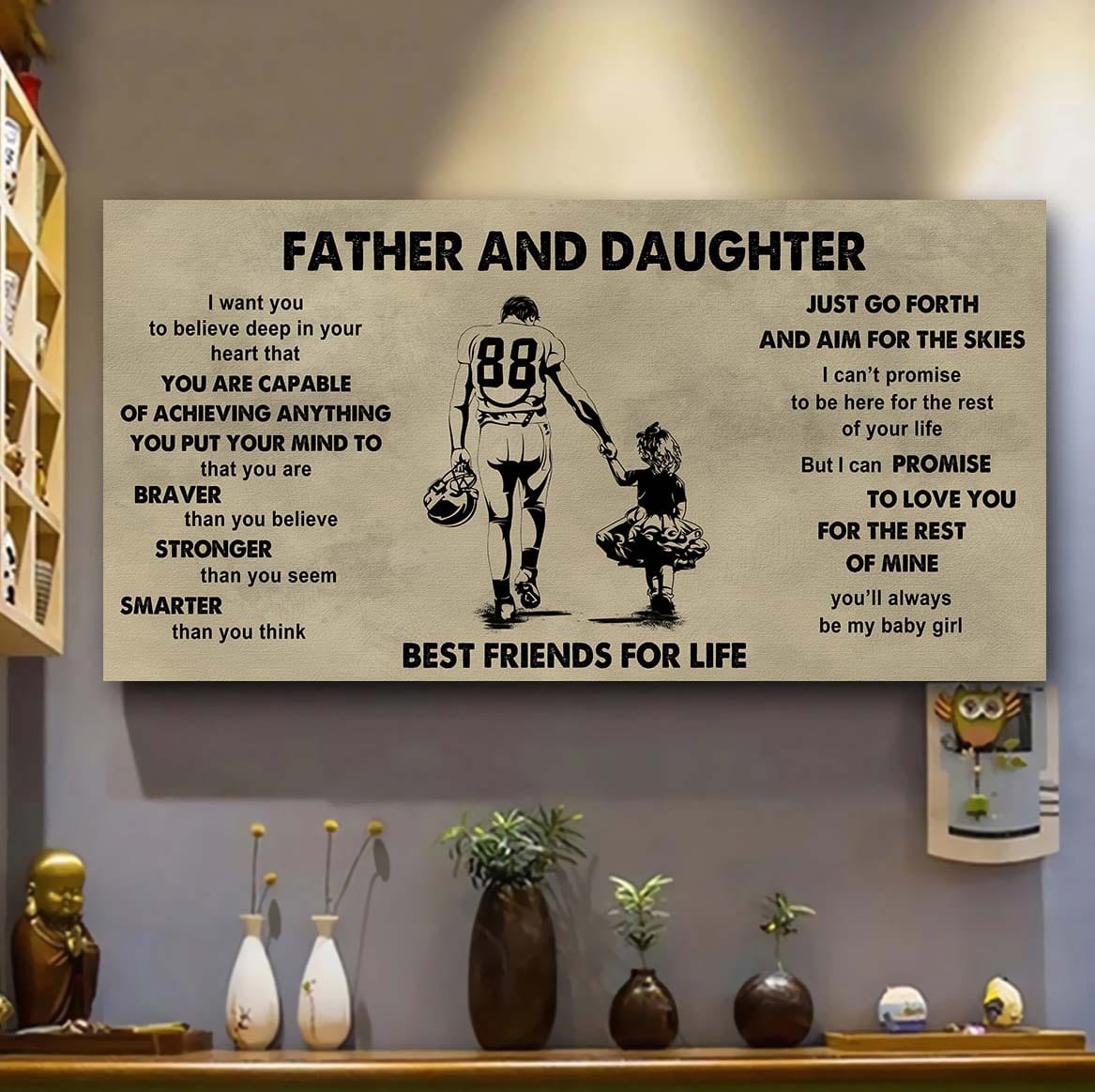 DRB Father And Daughter Best Friends For Life - That You Are Braver Than You Believe Poster Canvas Gift For Daughter From Father